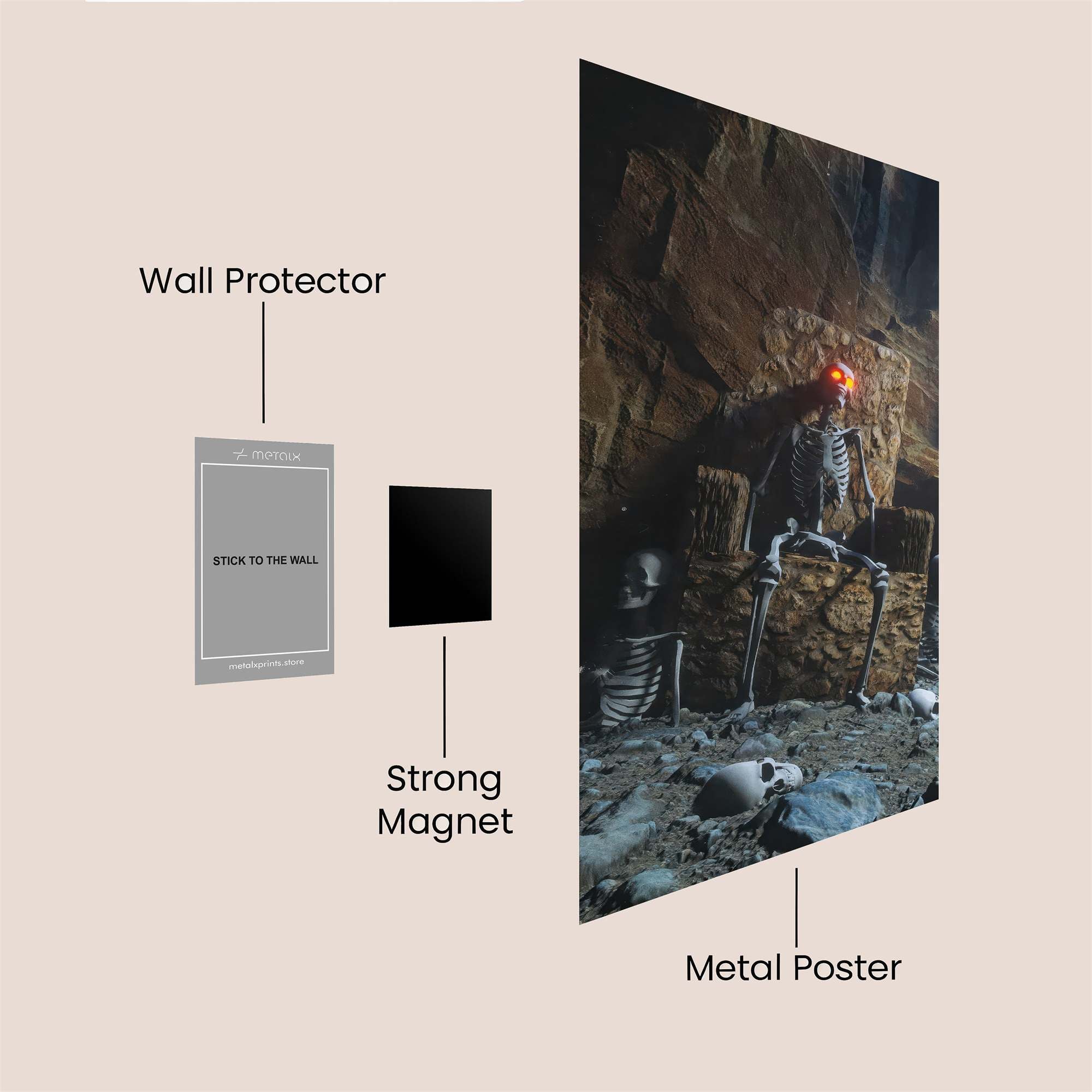 Skeleton Sentinel Safe Wall Magnetic / M