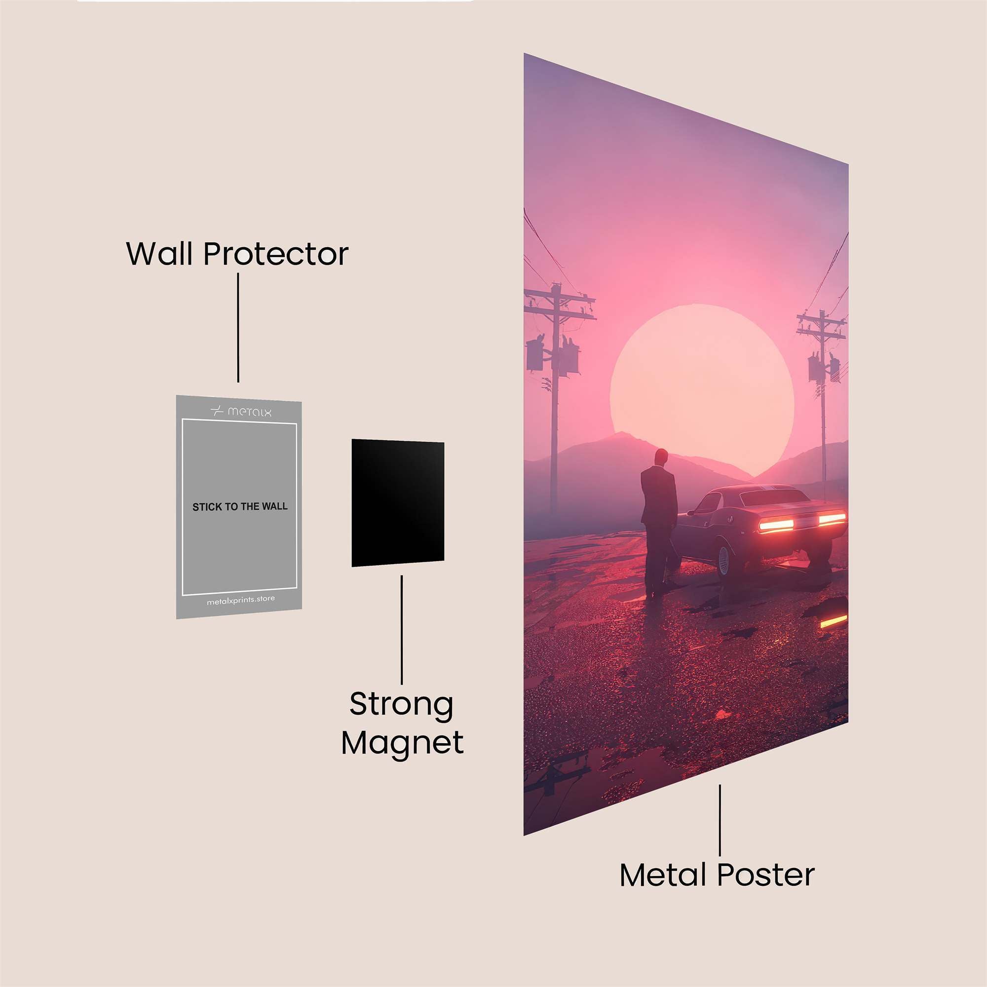 Sunset Solitude Safe Wall Magnetic / M