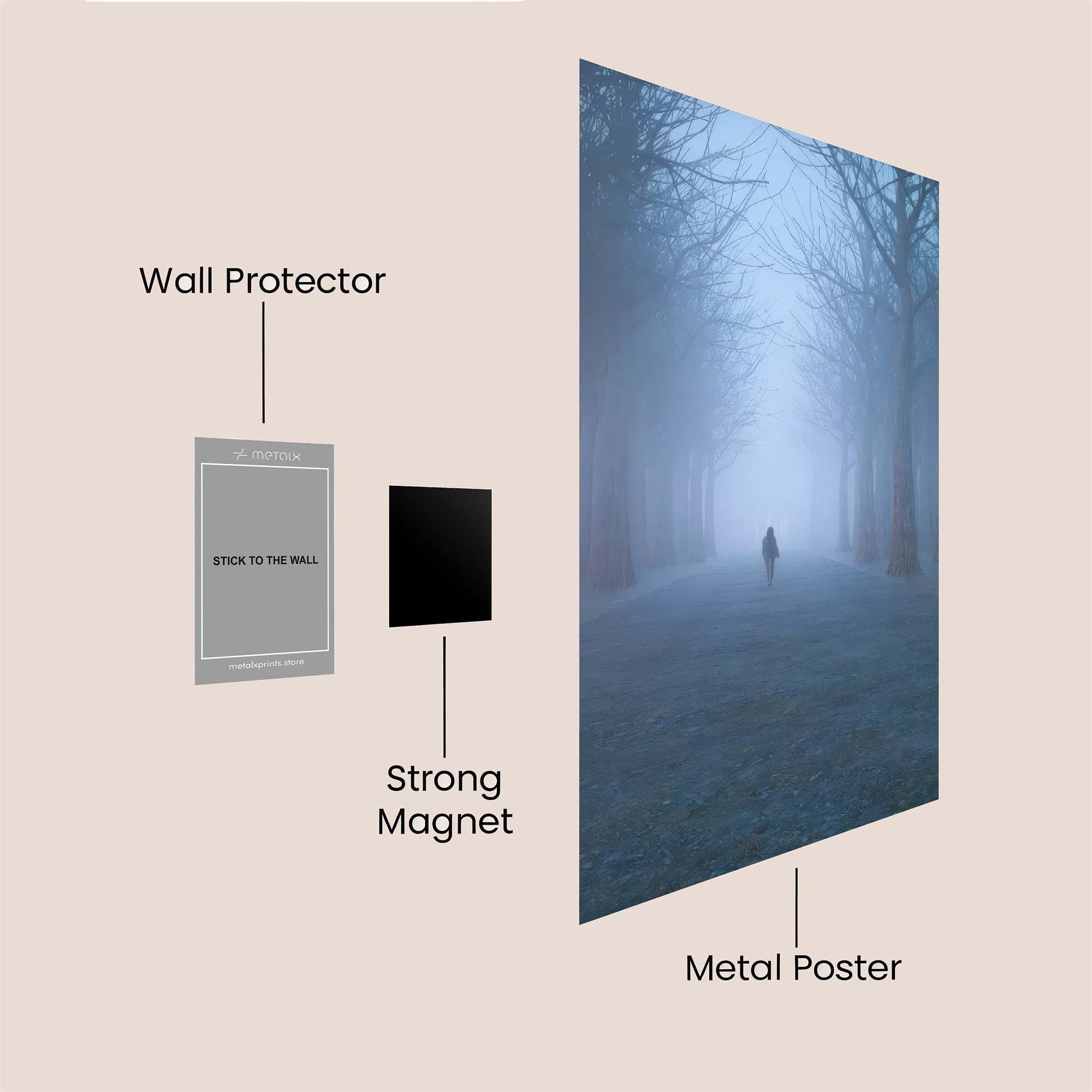Foggy Solitude Safe Wall Magnetic / M