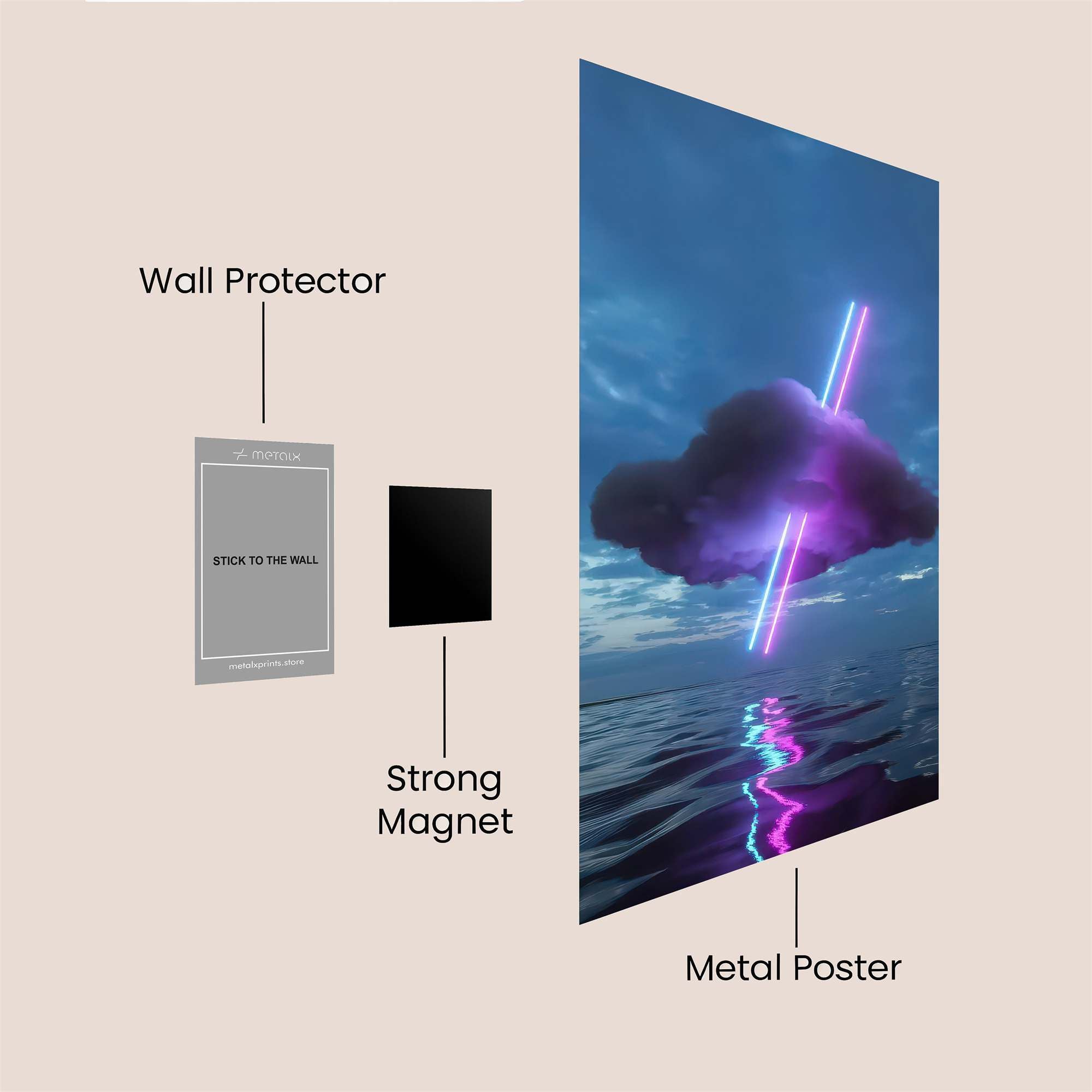 Neon Cloud Safe Wall Magnetic / M