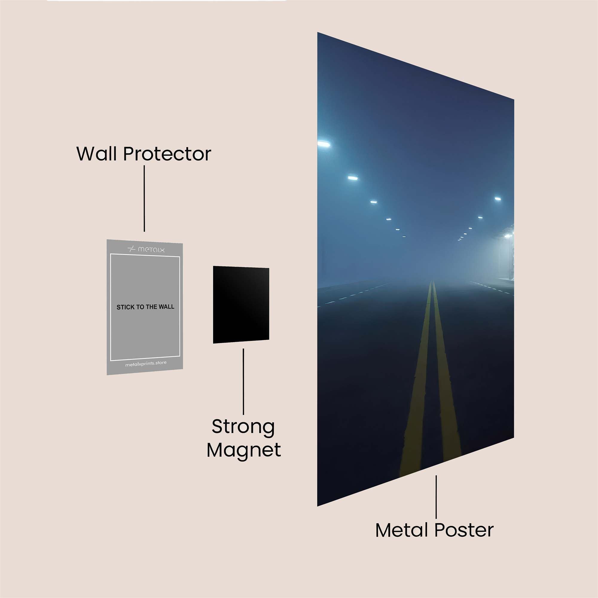 Foggy Solitude Safe Wall Magnetic / M