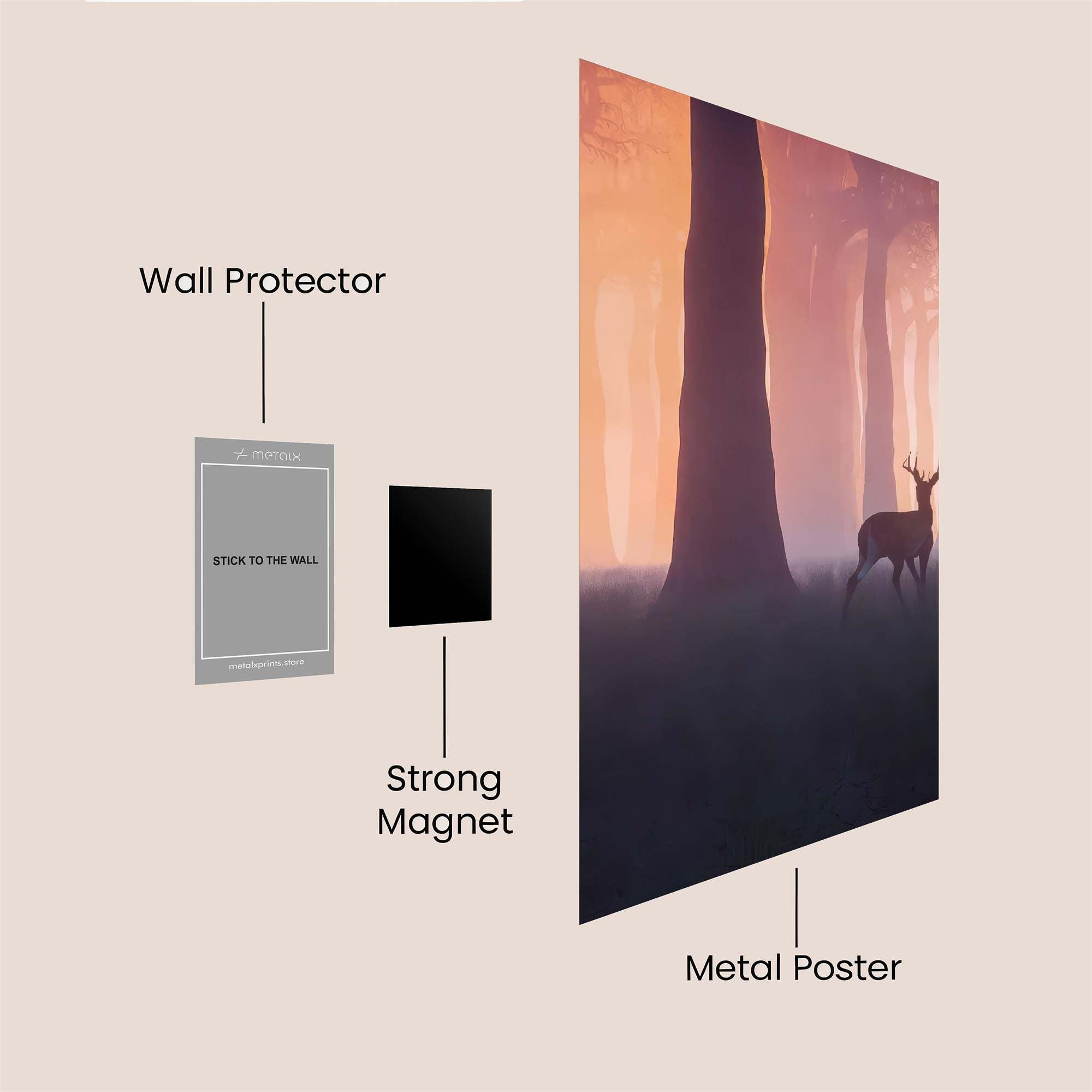 Deer Serenity Safe Wall Magnetic / M