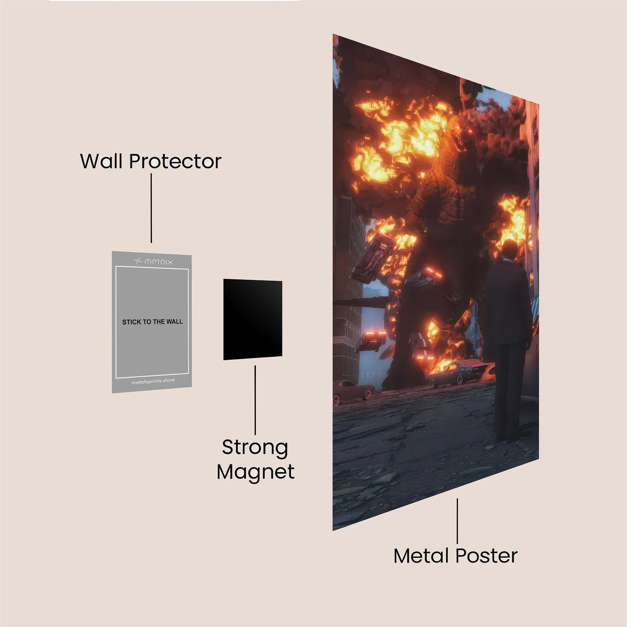 Godzilla Rampage Safe Wall Magnetic / M