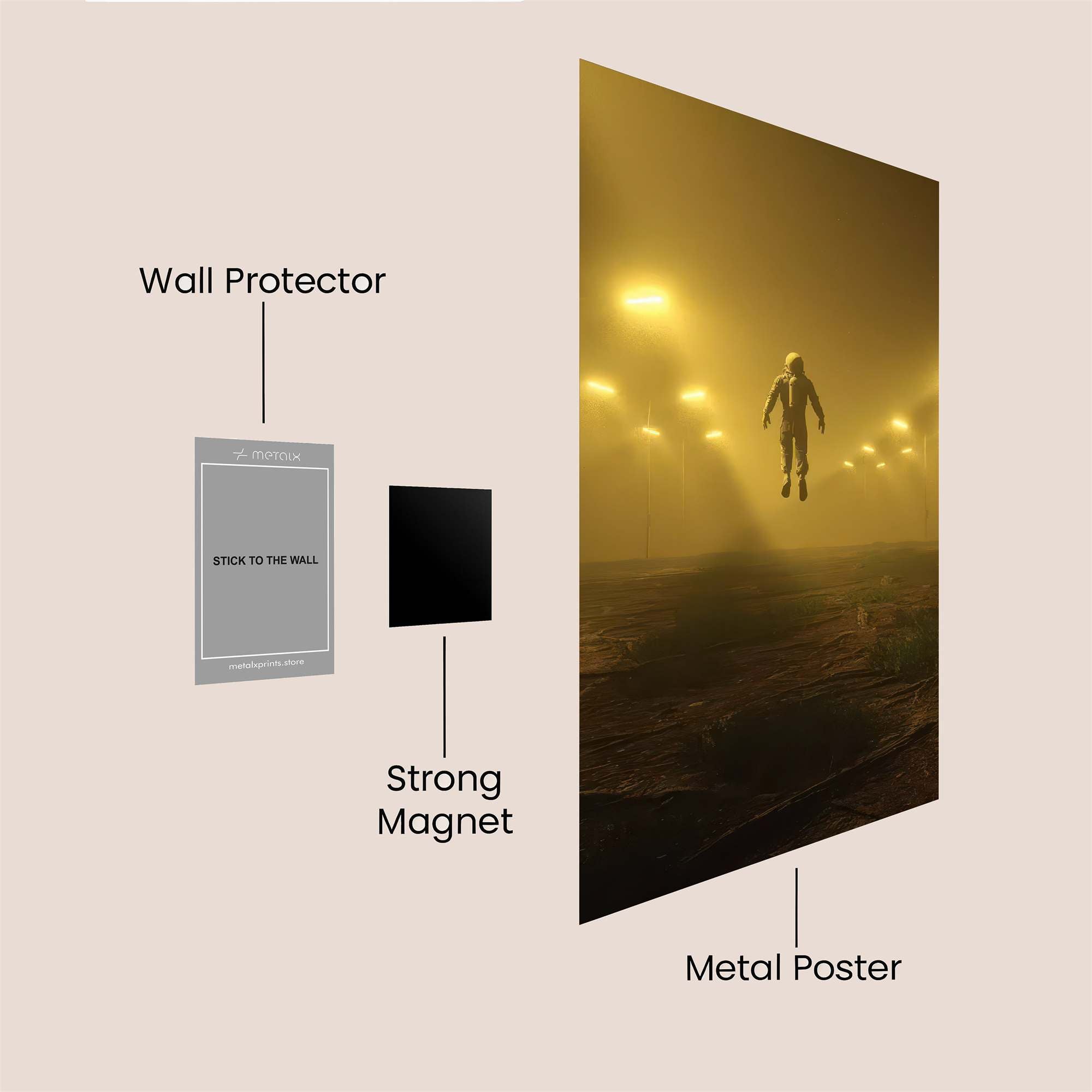 Astronaut Adrift Safe Wall Magnetic / M