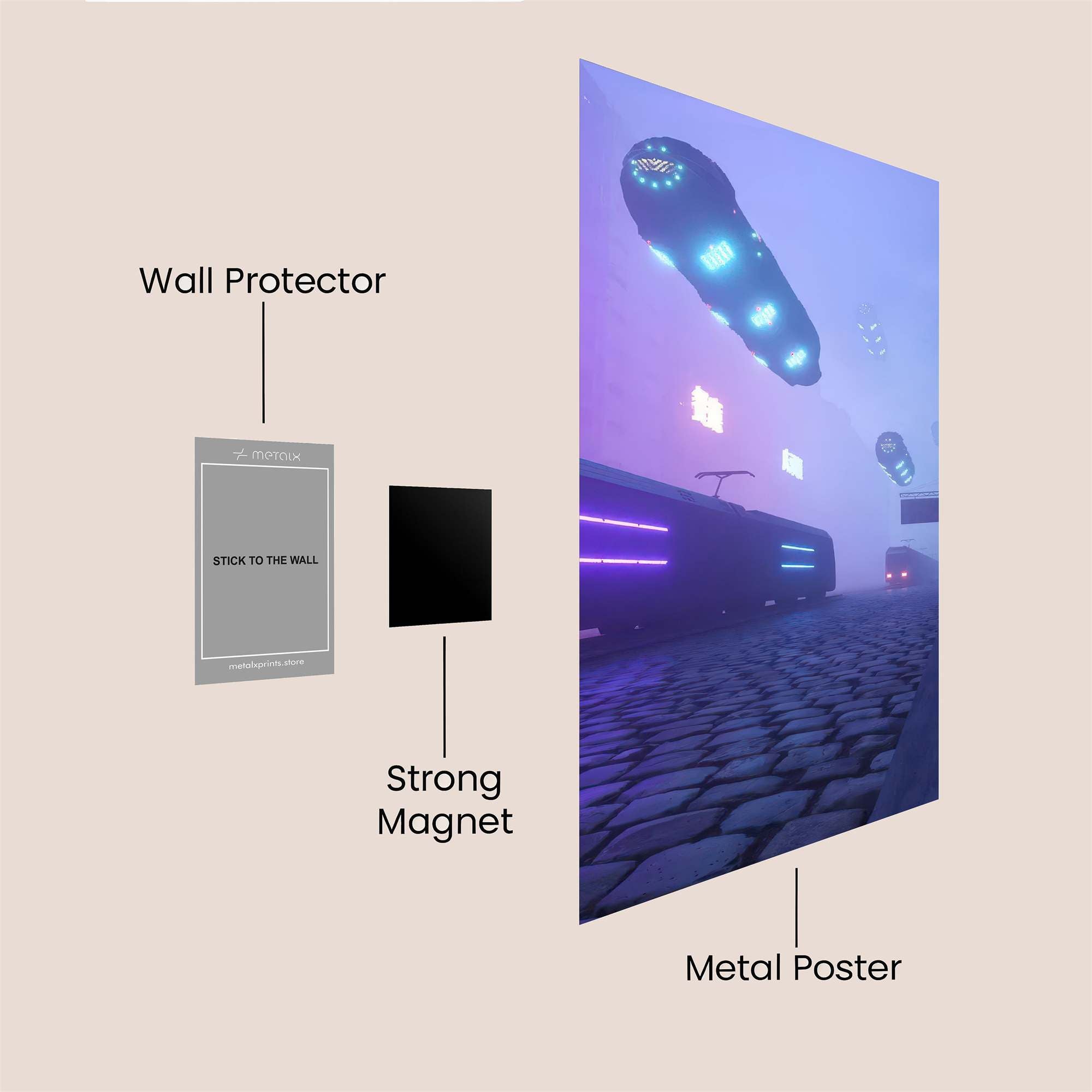 Neon Solitude Safe Wall Magnetic / M