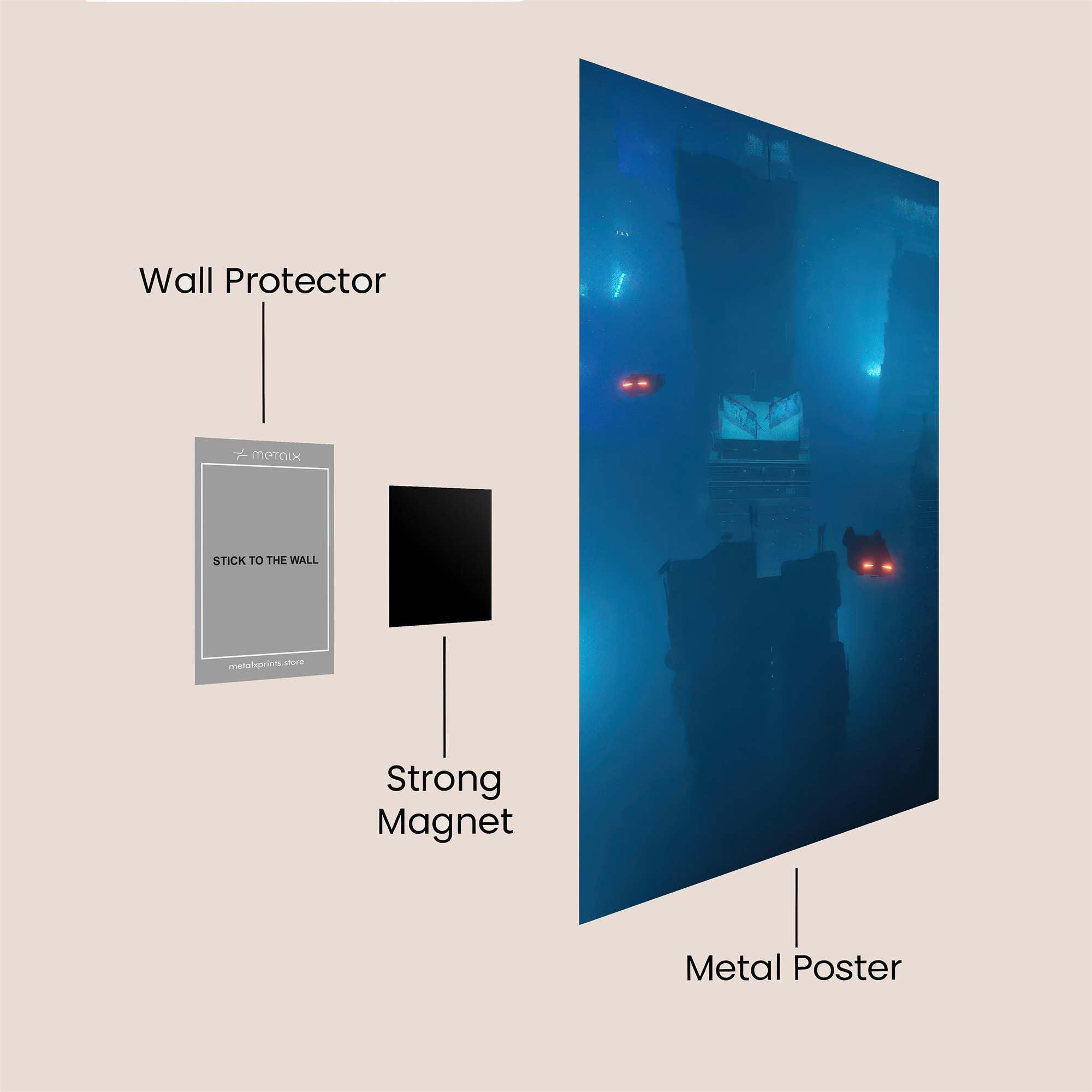 Cityscape Gloom Safe Wall Magnetic / M