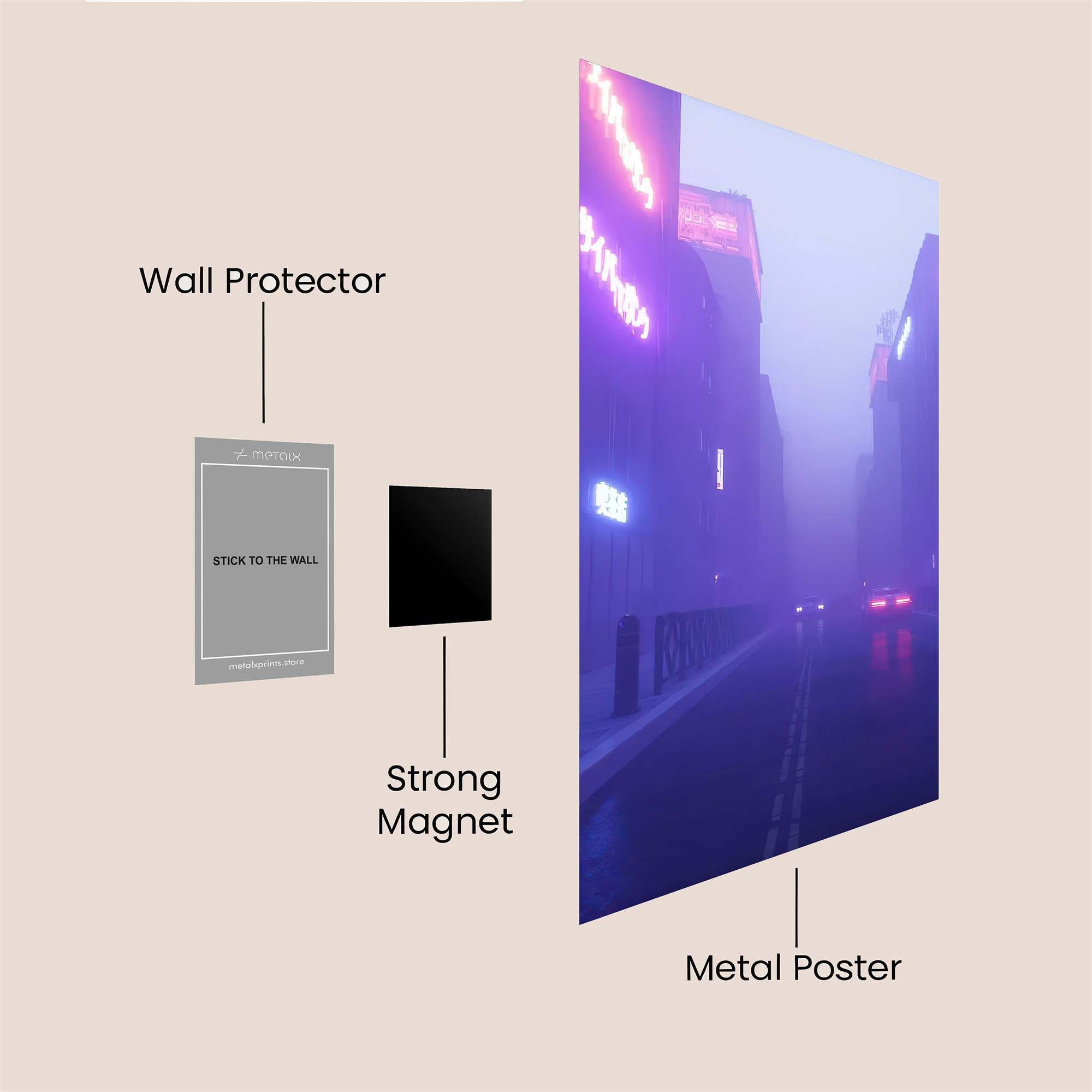 Neon Solitude Safe Wall Magnetic / M