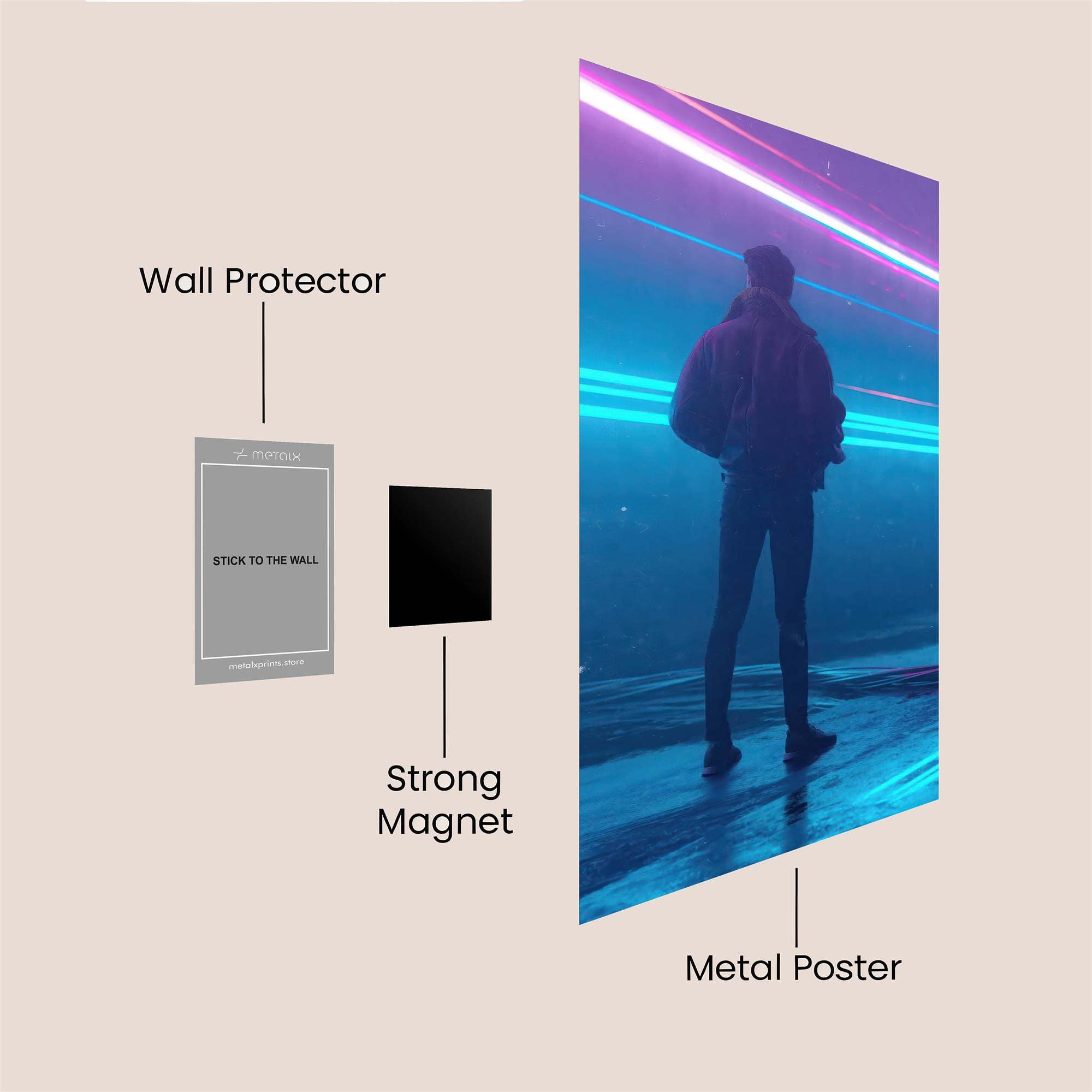 Neon Solitude Safe Wall Magnetic / M