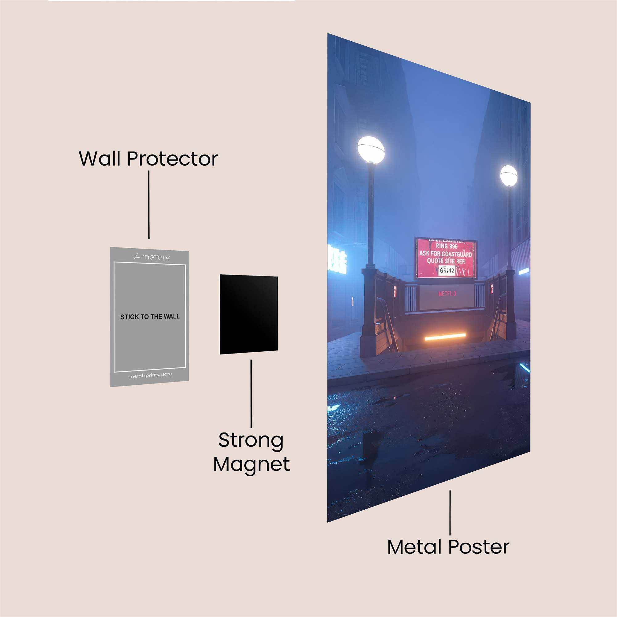 Neon Descent Safe Wall Magnetic / M