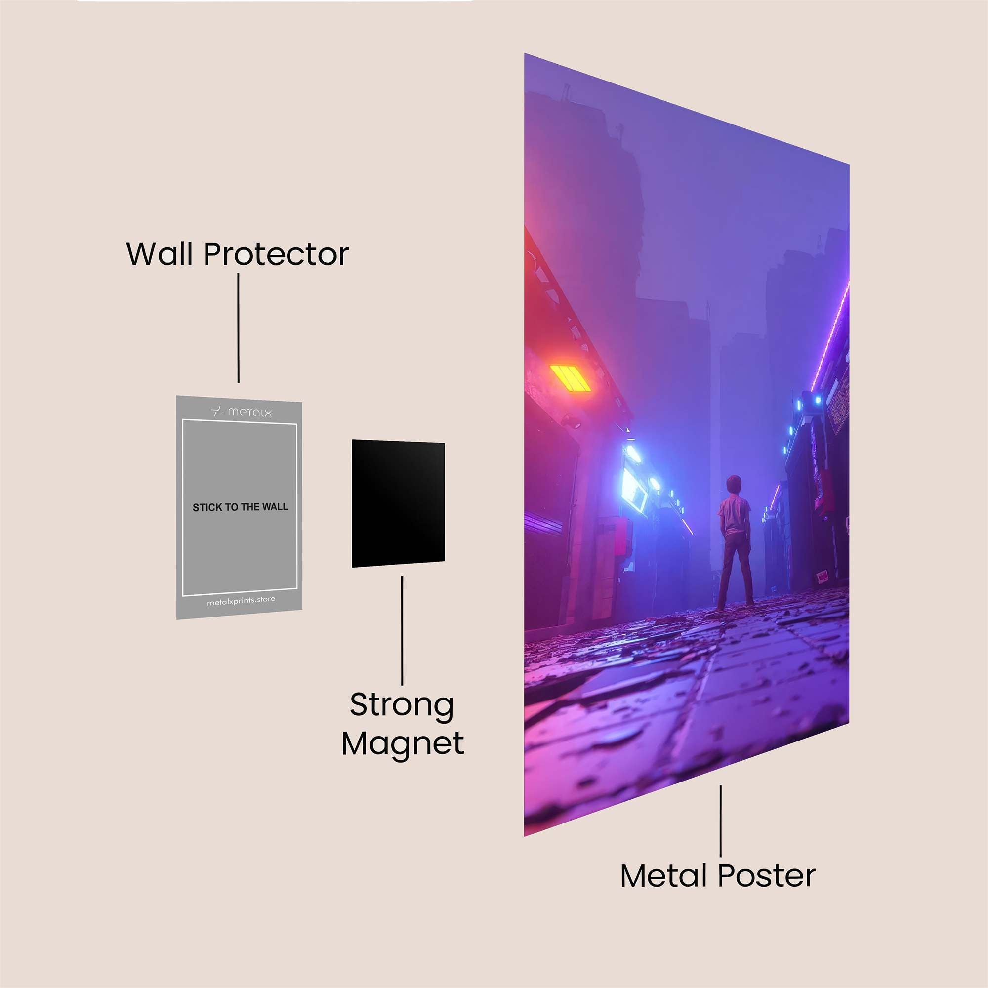 Neon Solitude Safe Wall Magnetic / M