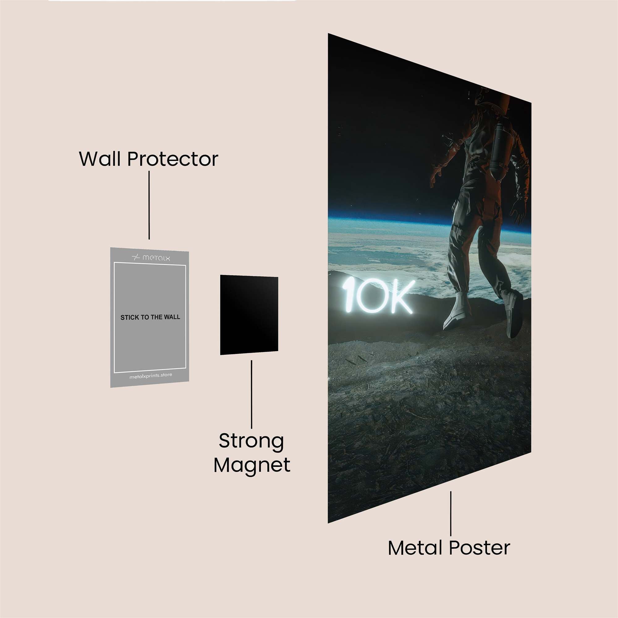 Astronaut Leap Safe Wall Magnetic / M