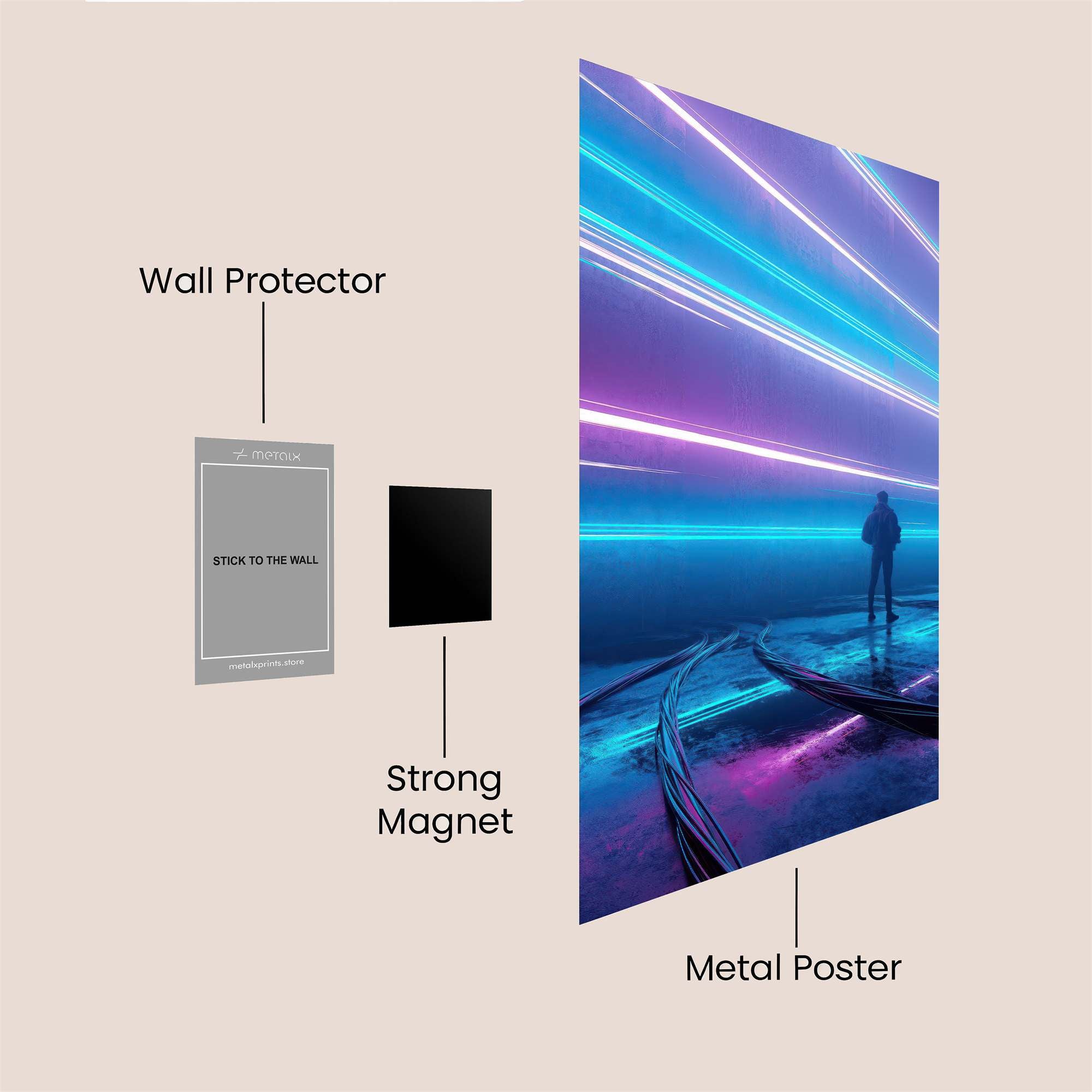 Neon Solitude Safe Wall Magnetic / M