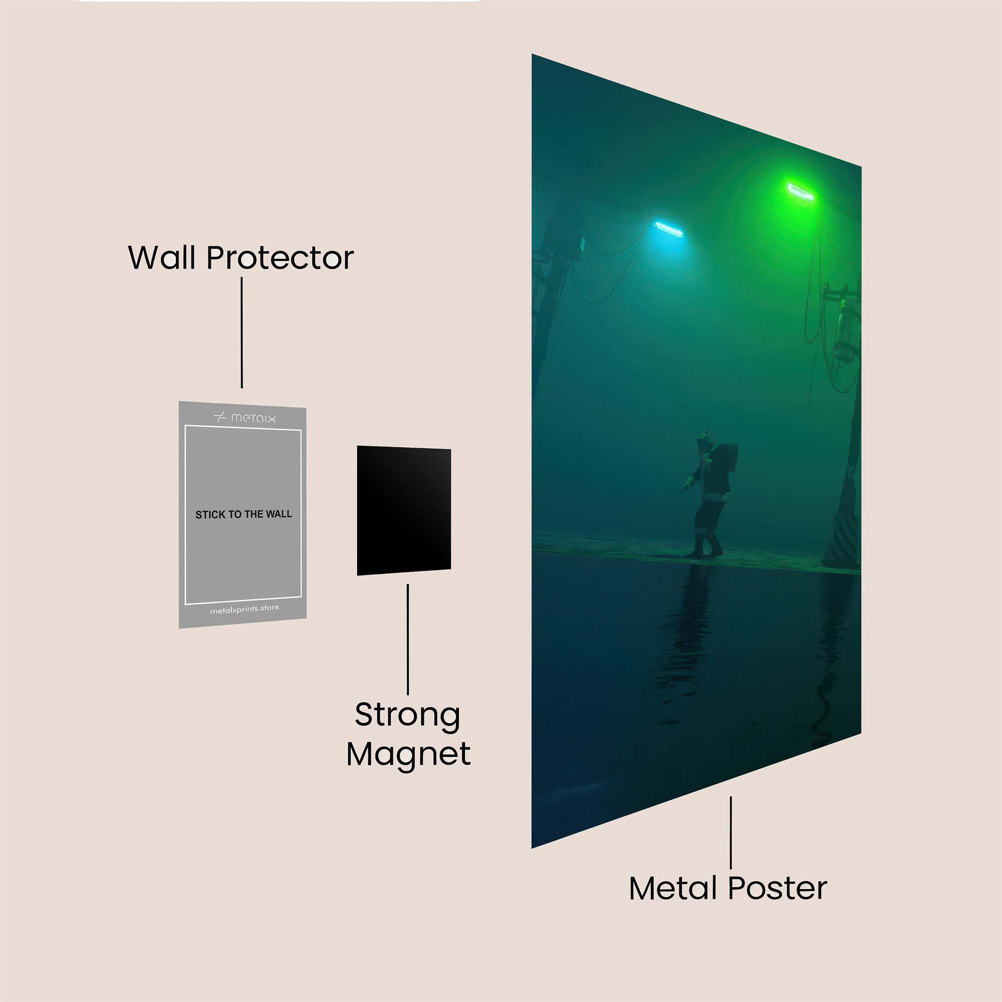 Neon Solitude Safe Wall Magnetic / M