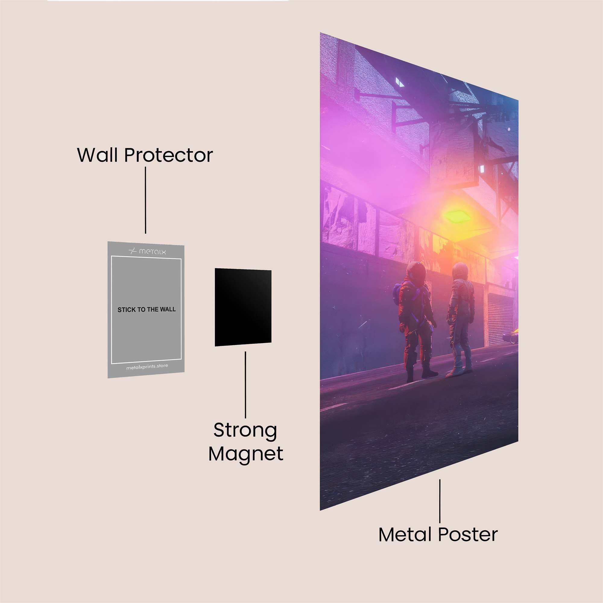 Astronauts Serene Safe Wall Magnetic / M
