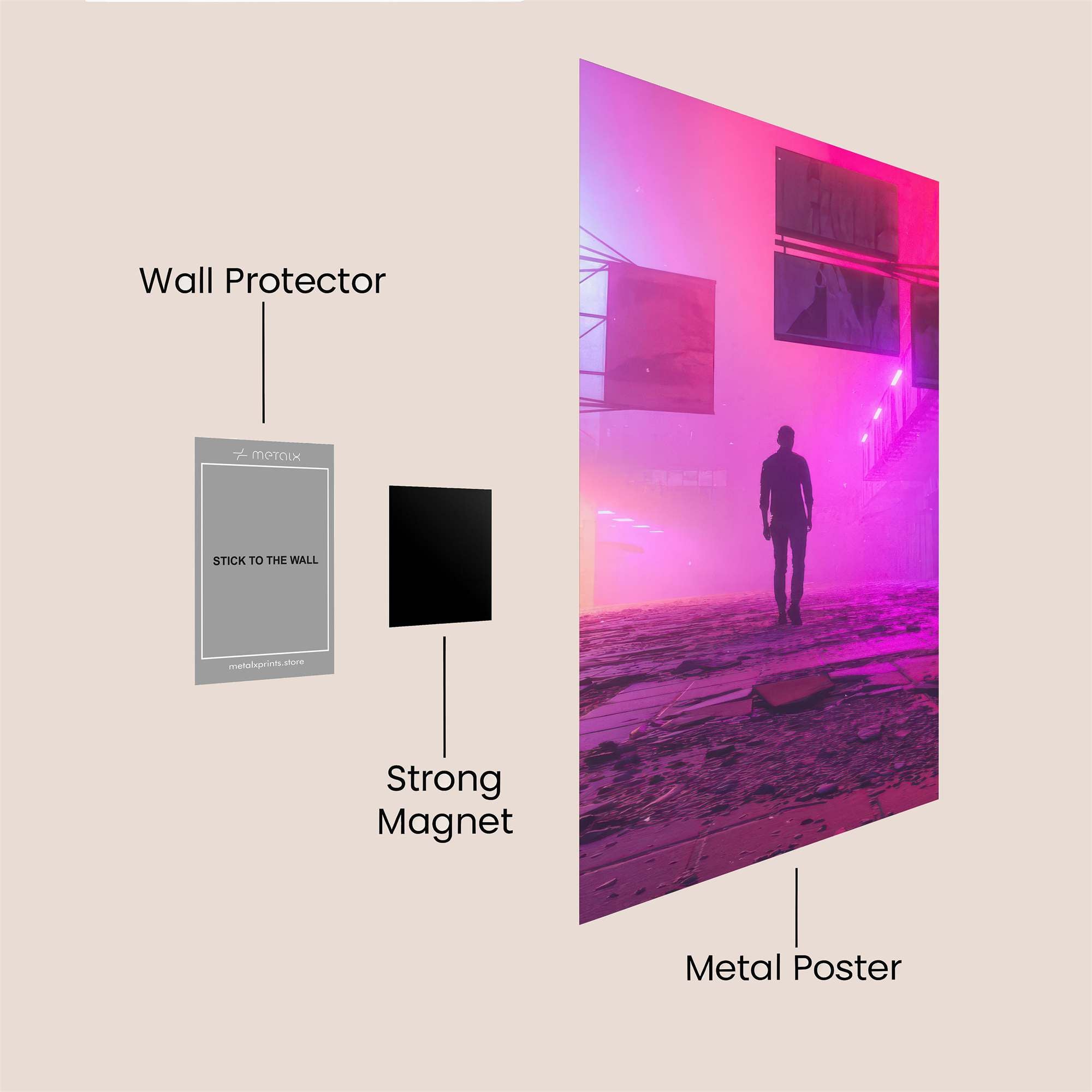Neon Solitude Safe Wall Magnetic / M