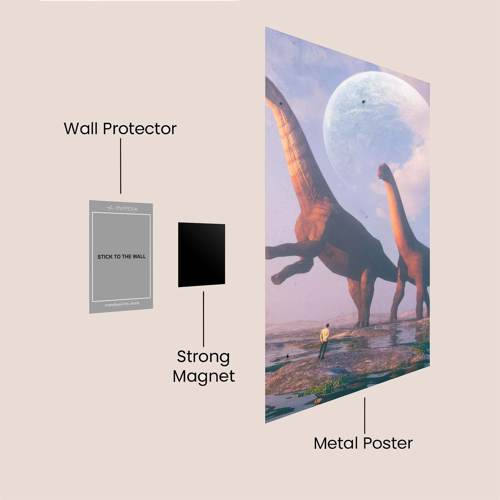 Brontosaurus Bliss Safe Wall Magnetic / M