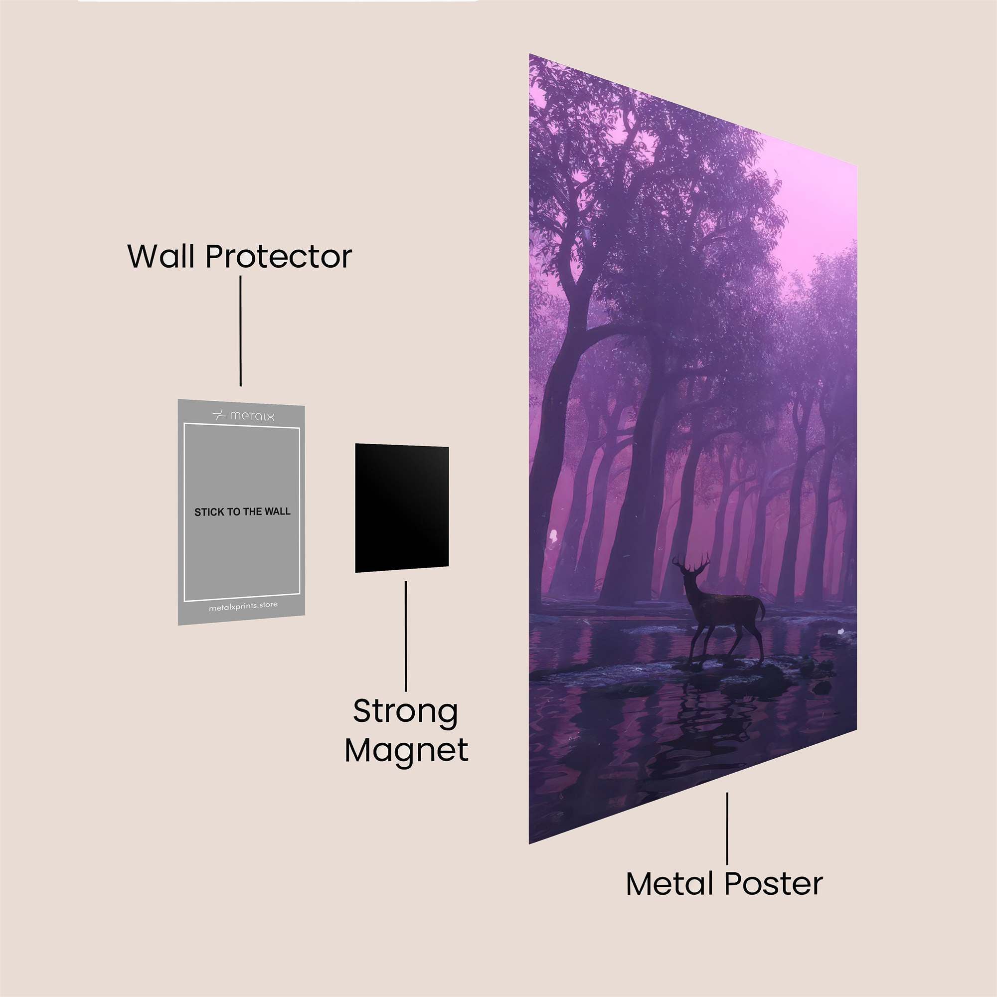 Deer Dreamscape Safe Wall Magnetic / M