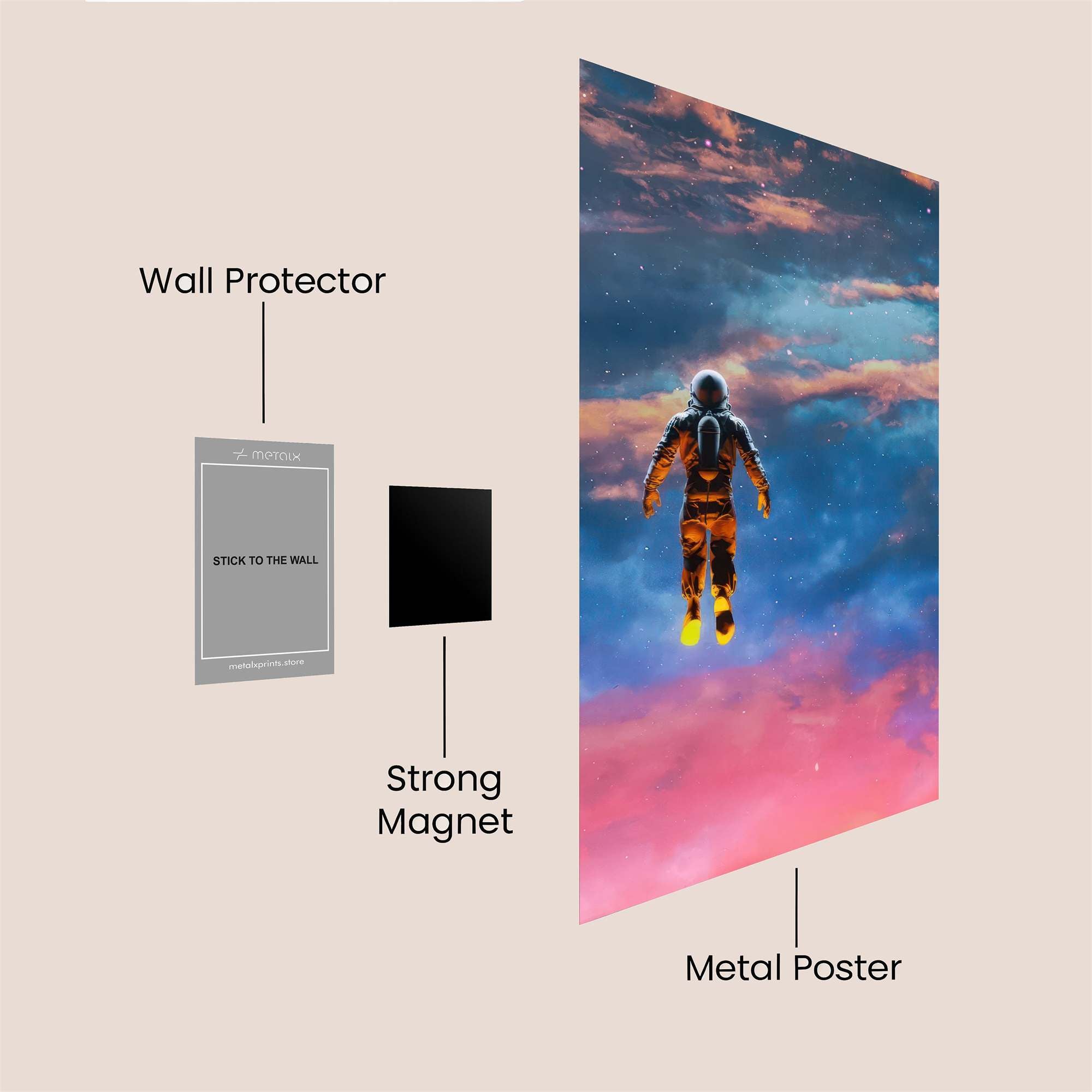 Astronaut Dreamscape Safe Wall Magnetic / M