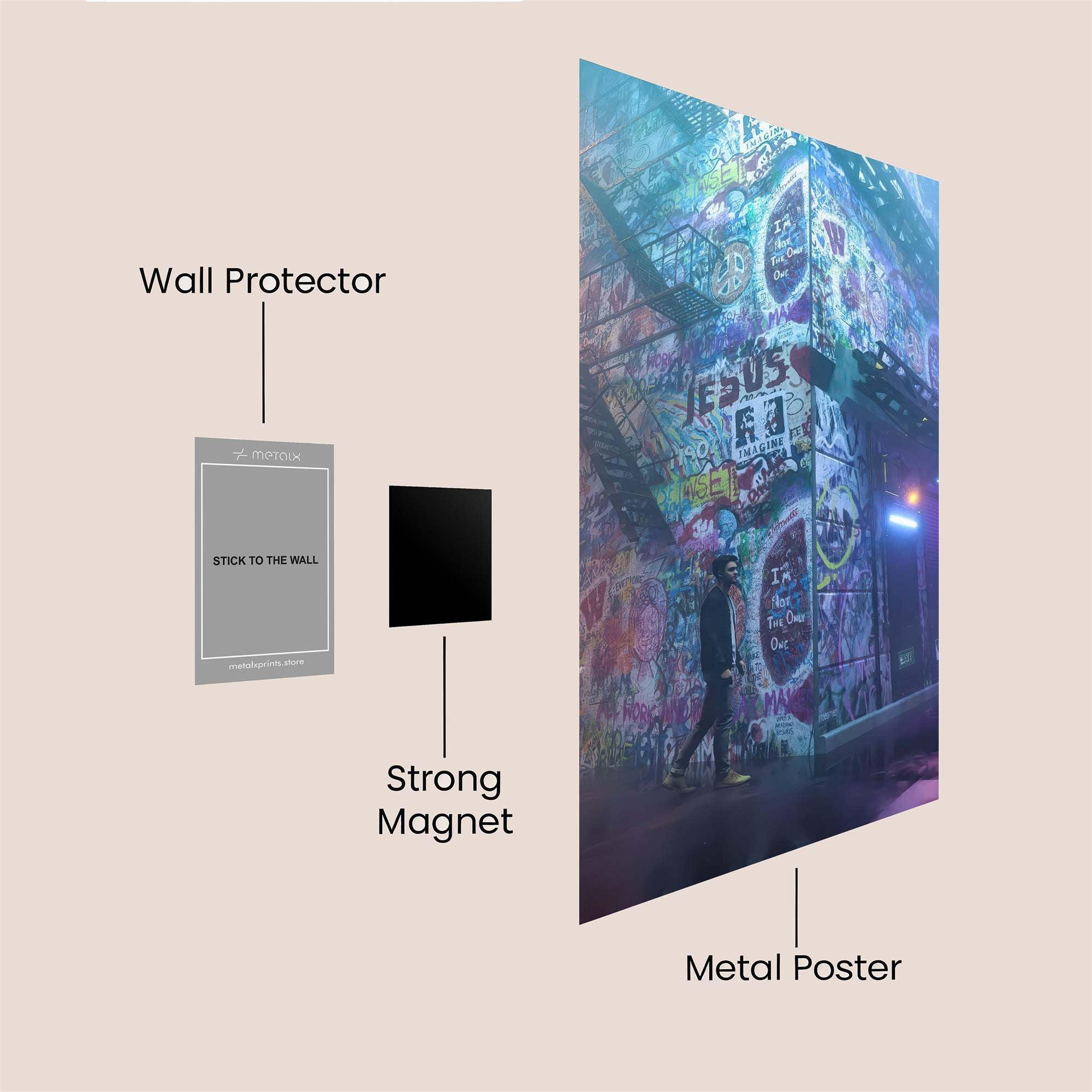 Graffiti Glow Safe Wall Magnetic / M