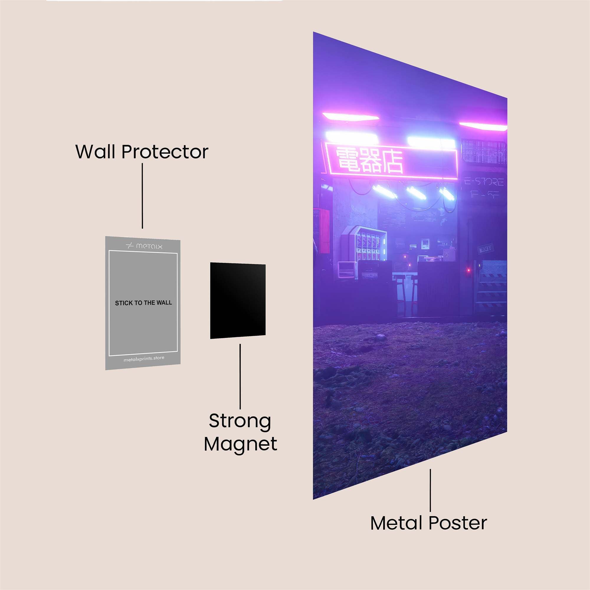 Neon Solitude Safe Wall Magnetic / M