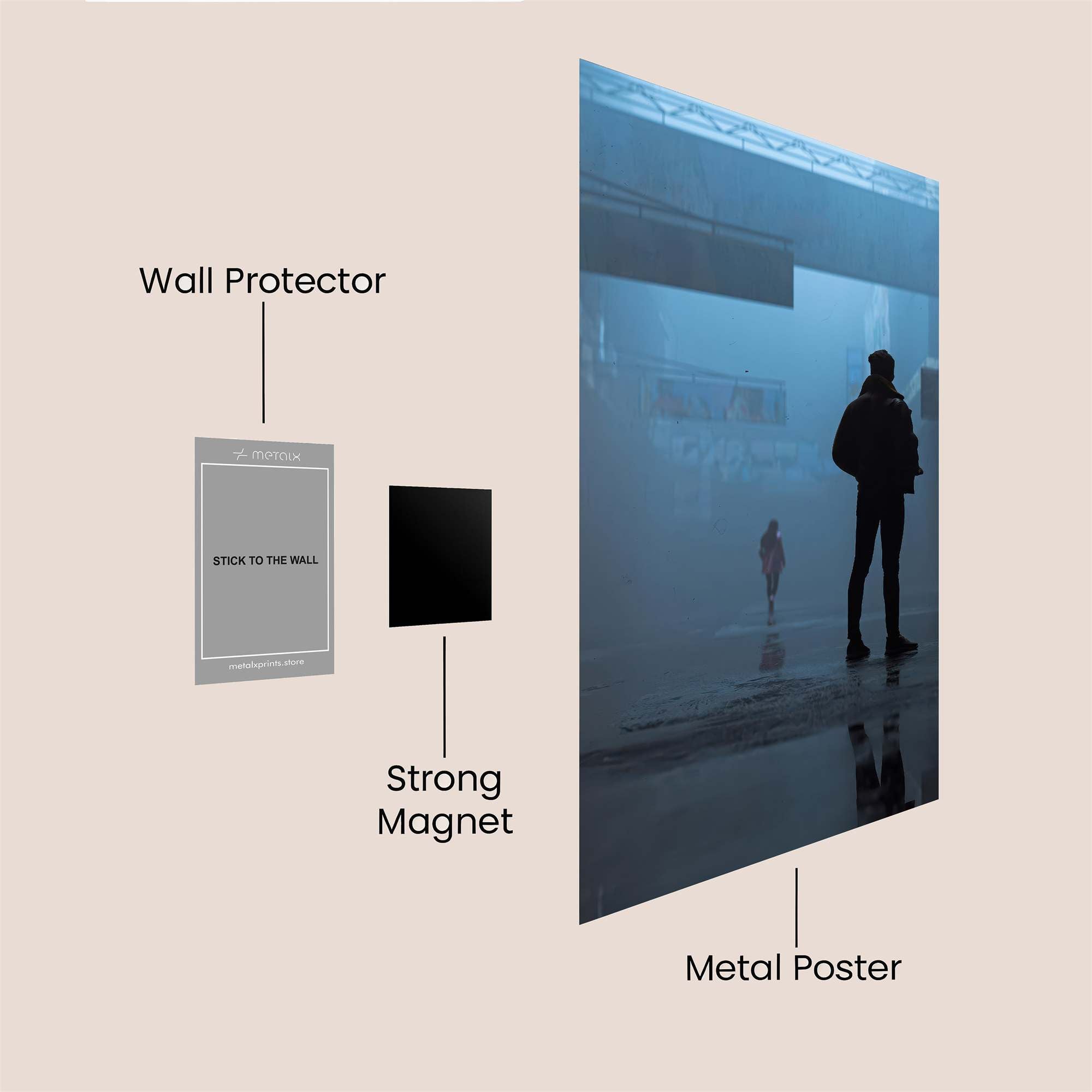 Neon Solitude Safe Wall Magnetic / M