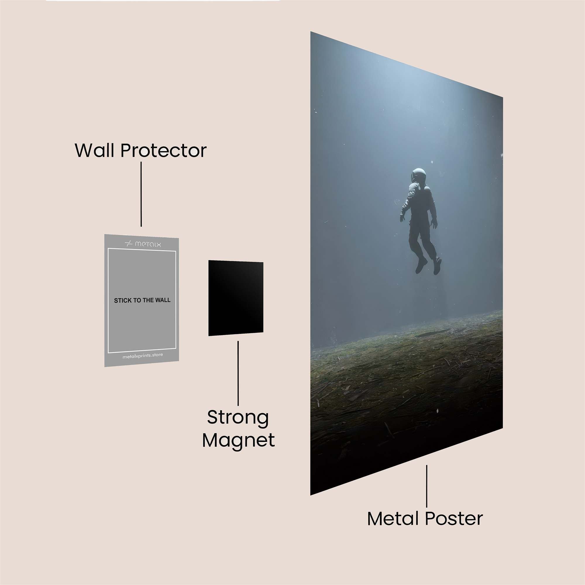 Astronaut Dreamscape Safe Wall Magnetic / M