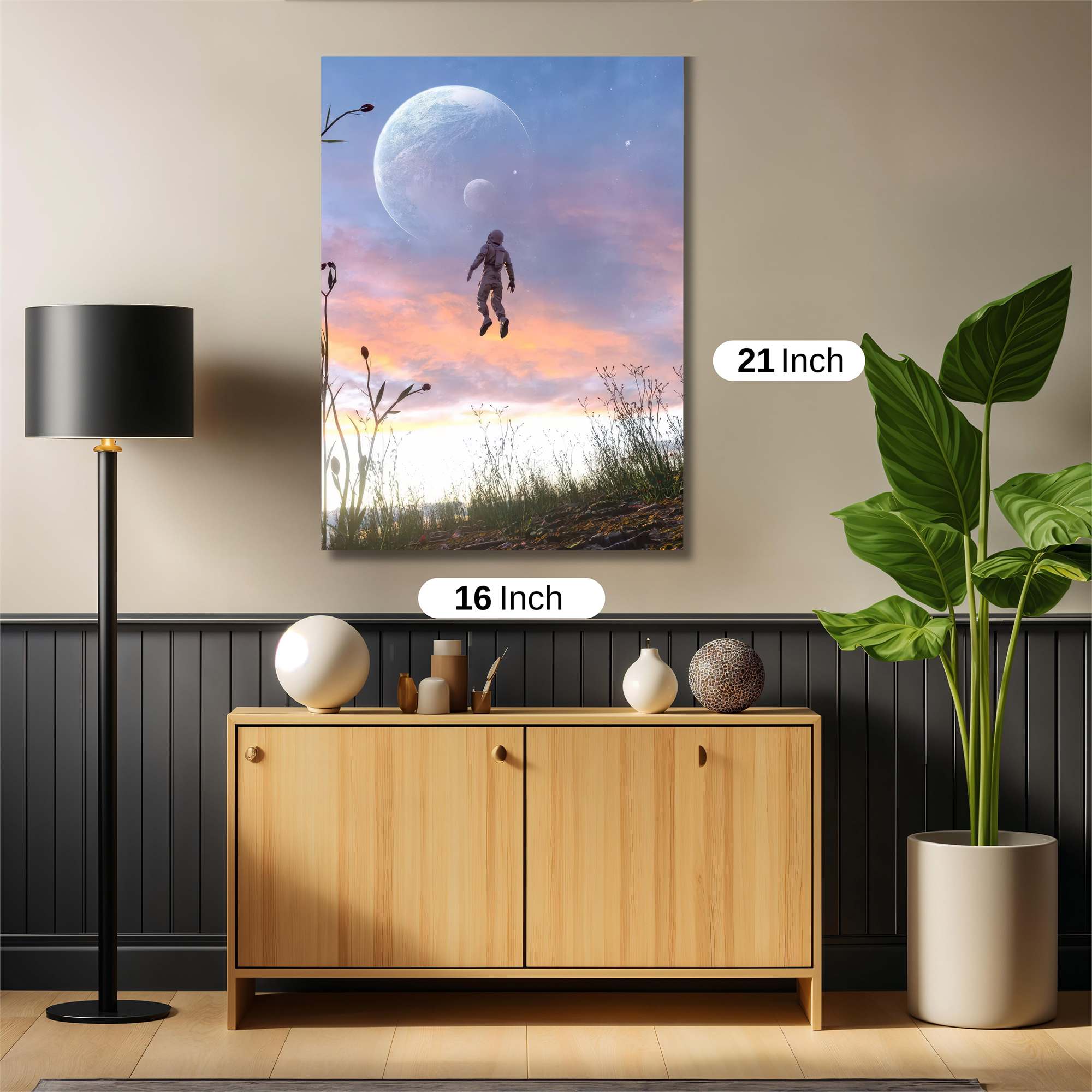 Astronaut Drifting Safe Wall Magnetic / M