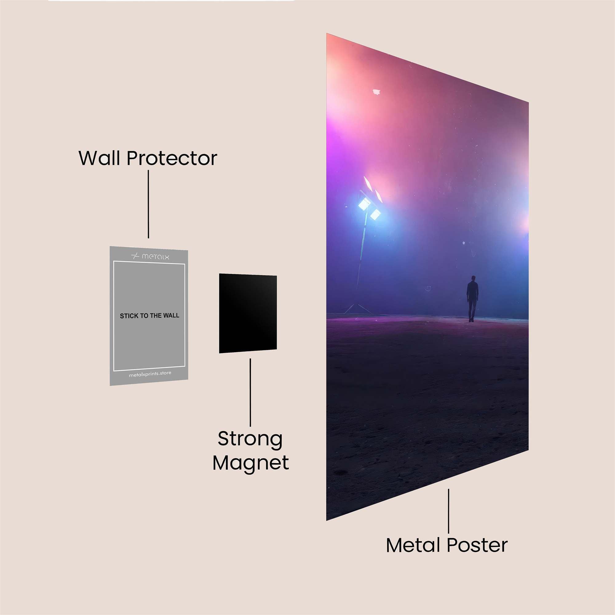 Neon Solitude Safe Wall Magnetic / M