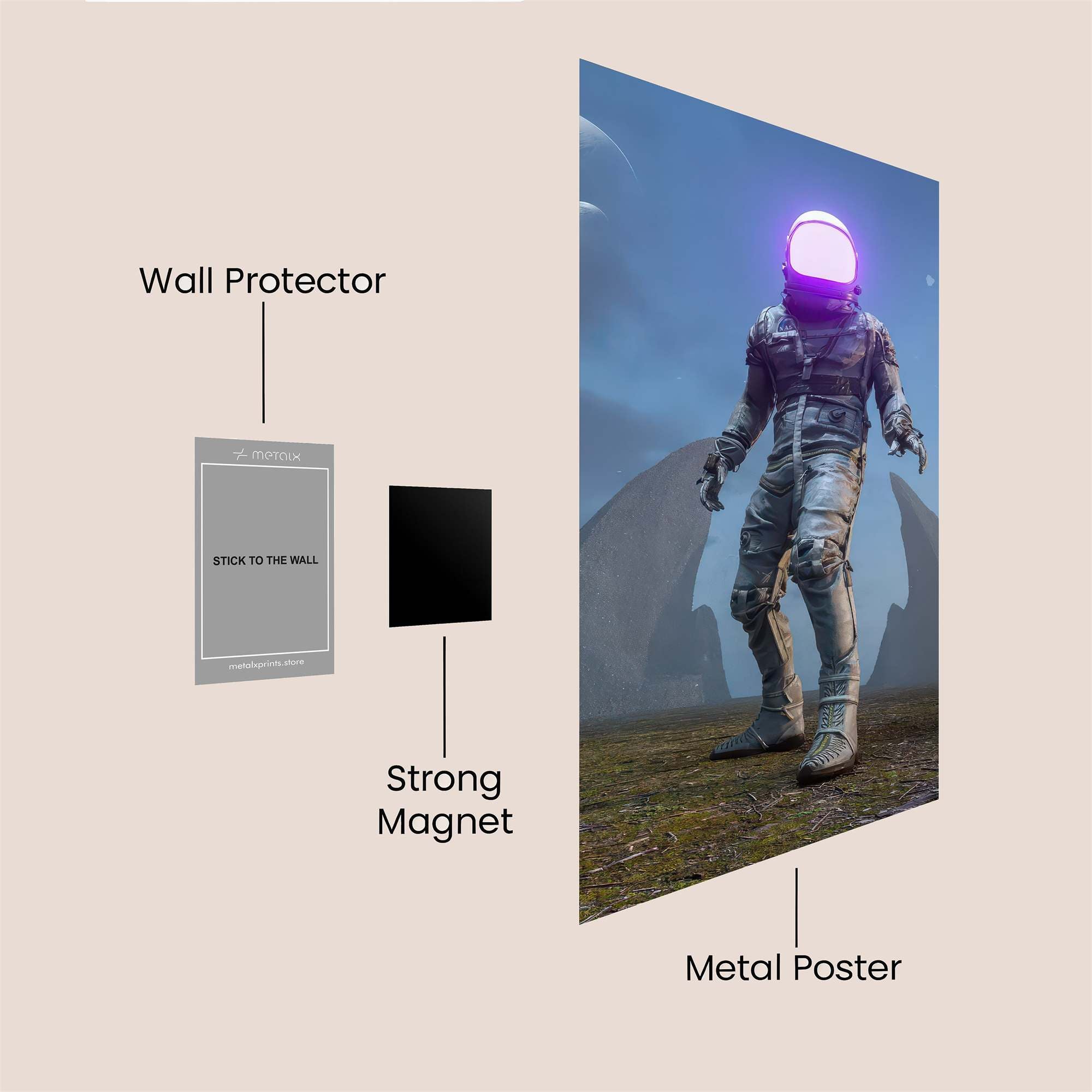 Astronaut Enigma Safe Wall Magnetic / M