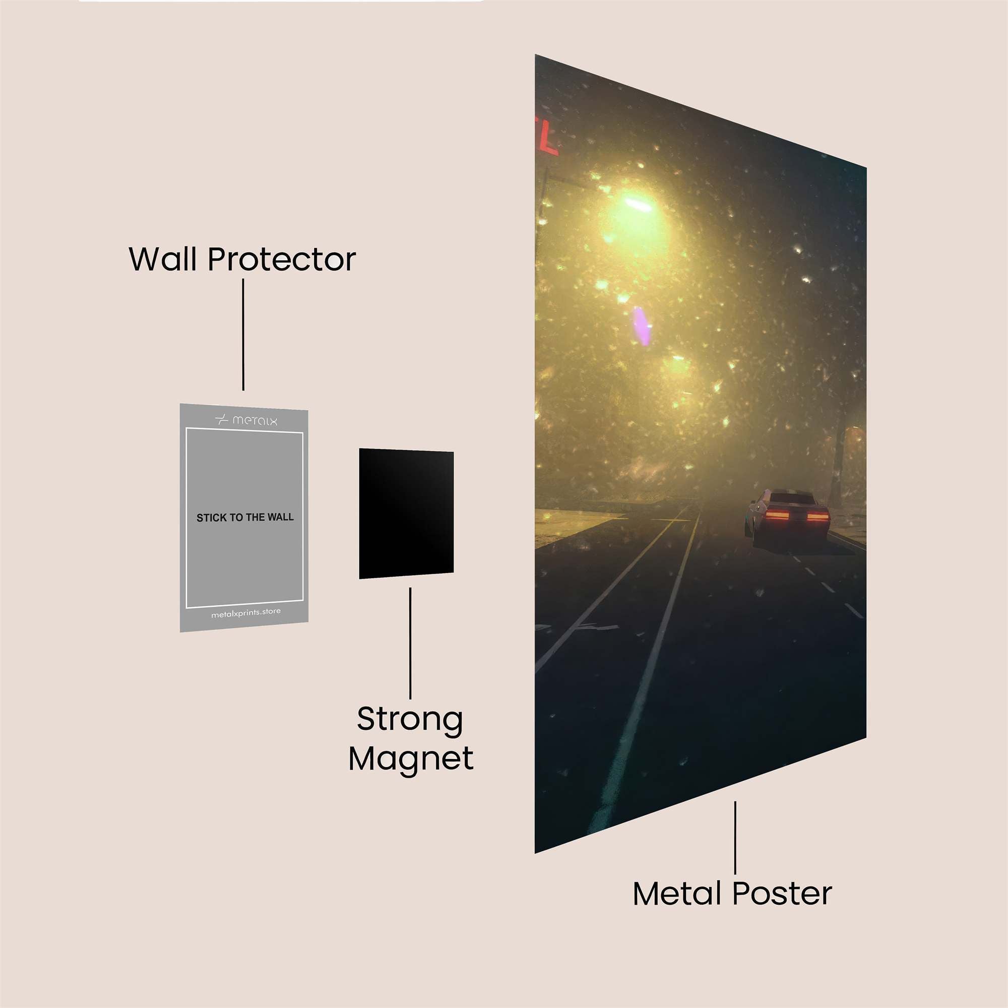 Neon Solitude Safe Wall Magnetic / M