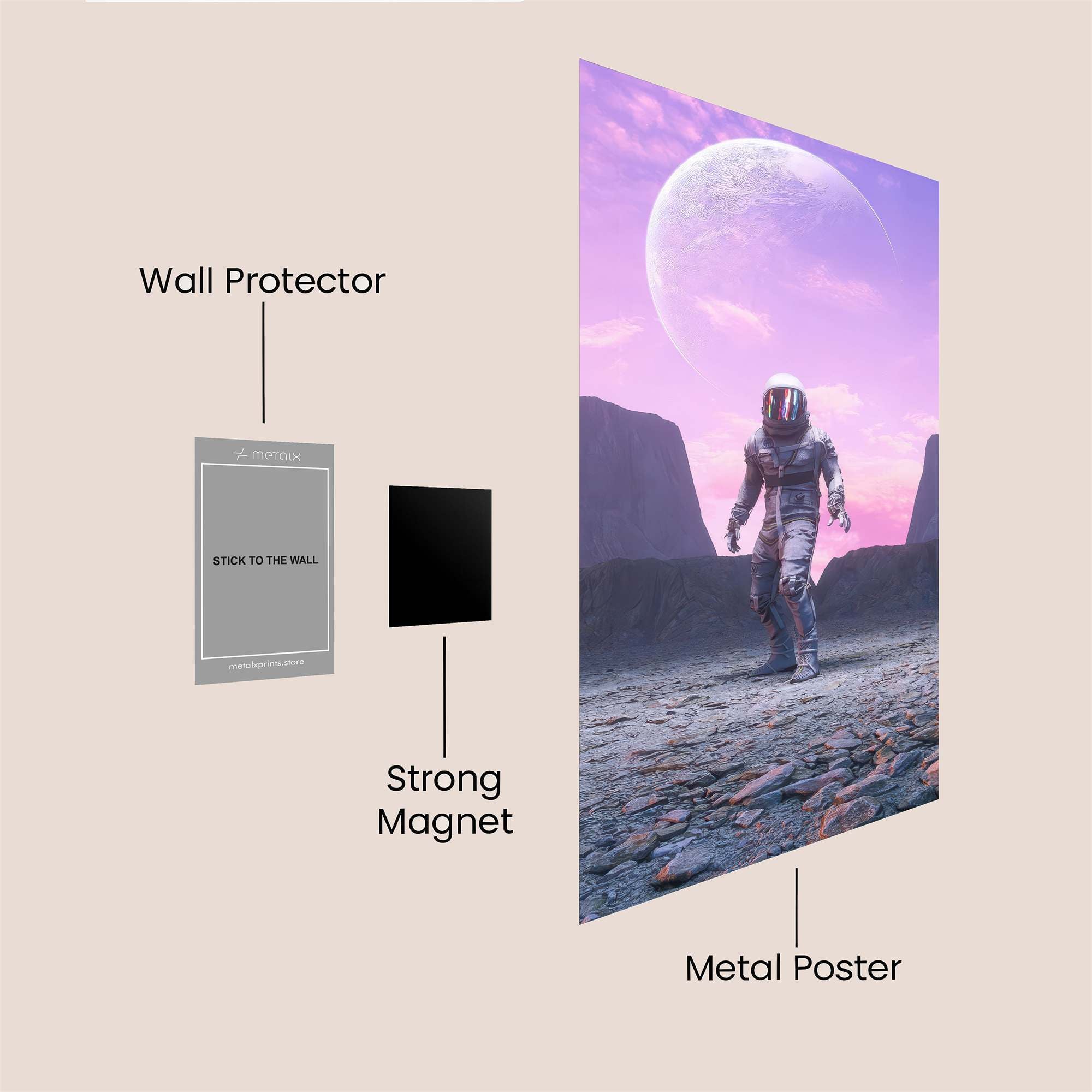 Astronaut Solitude Safe Wall Magnetic / M