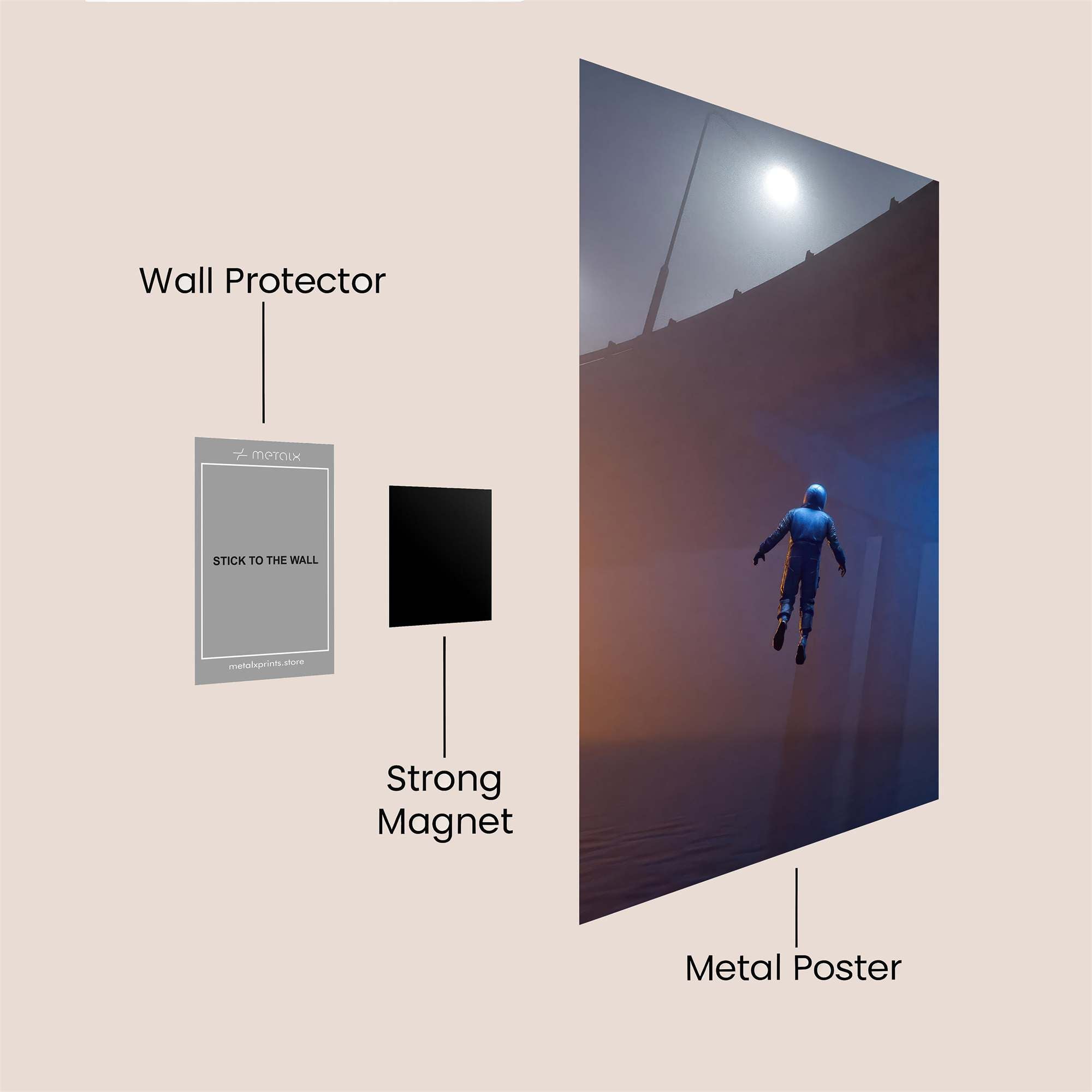 Astronaut Leap Safe Wall Magnetic / M