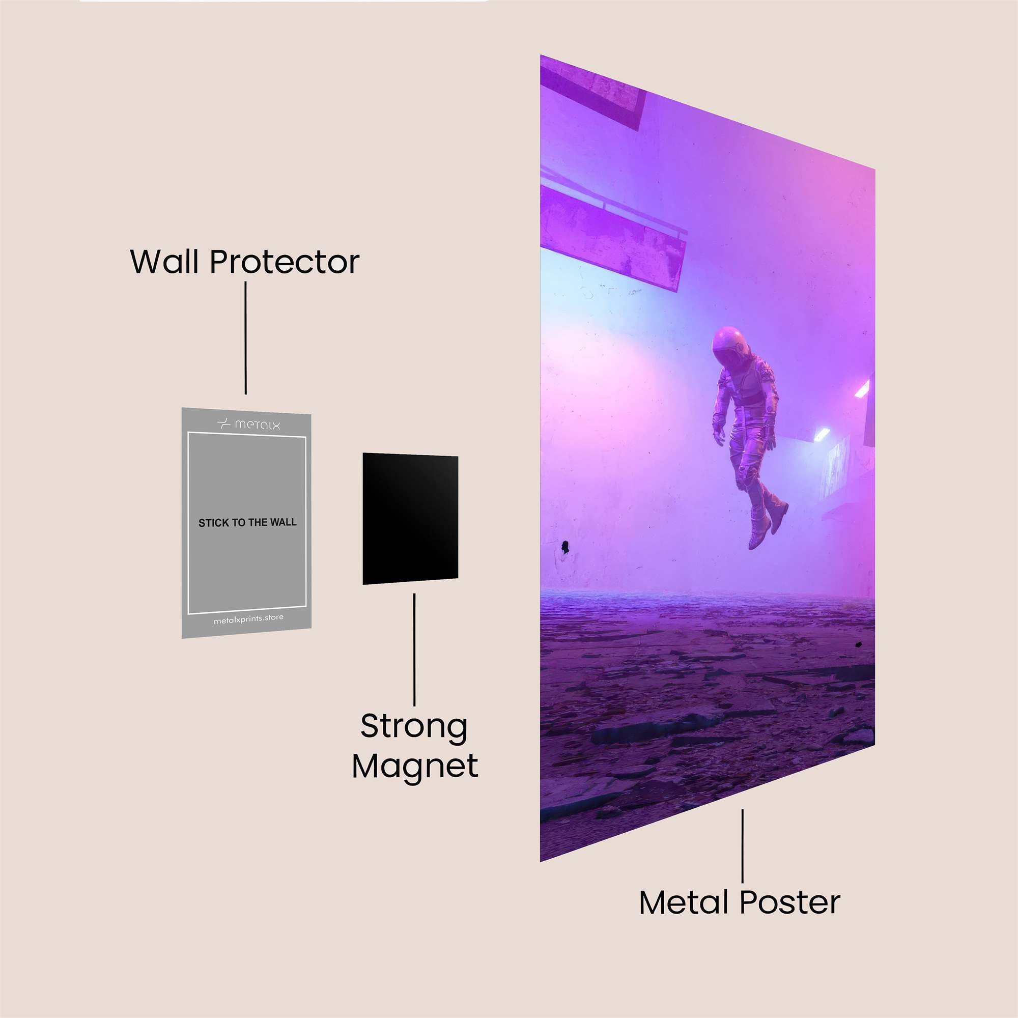 Astronaut Dreamscape Safe Wall Magnetic / M
