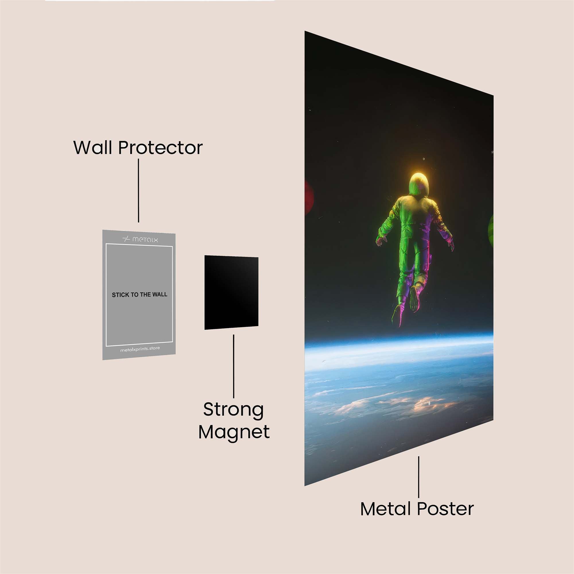 Astronaut Dreaming Safe Wall Magnetic / M