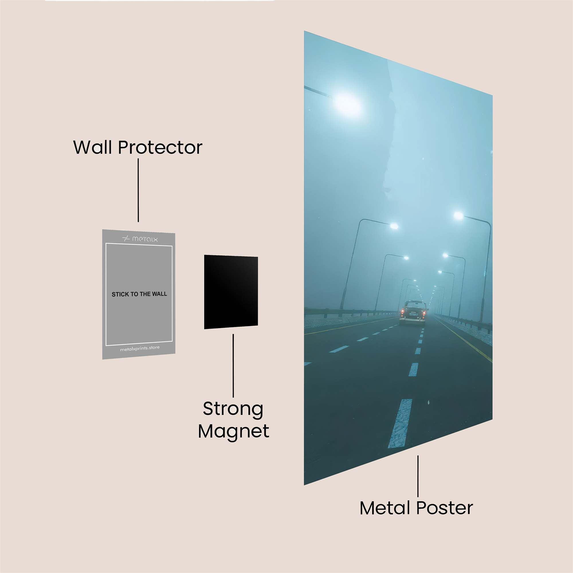 Foggy Solitude Safe Wall Magnetic / M