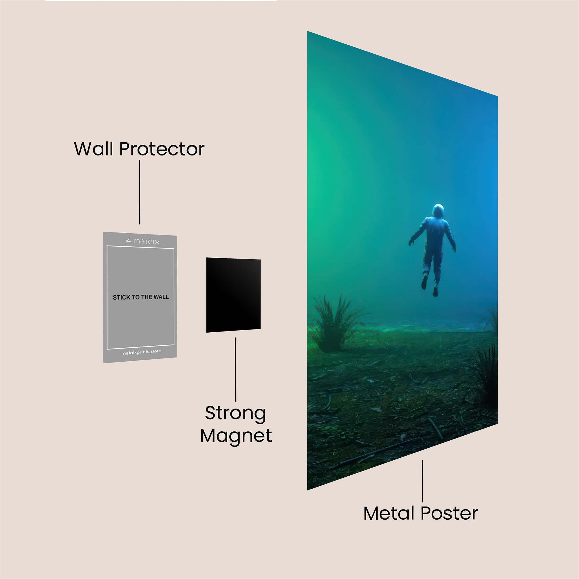 Astronaut Adrift Safe Wall Magnetic / M