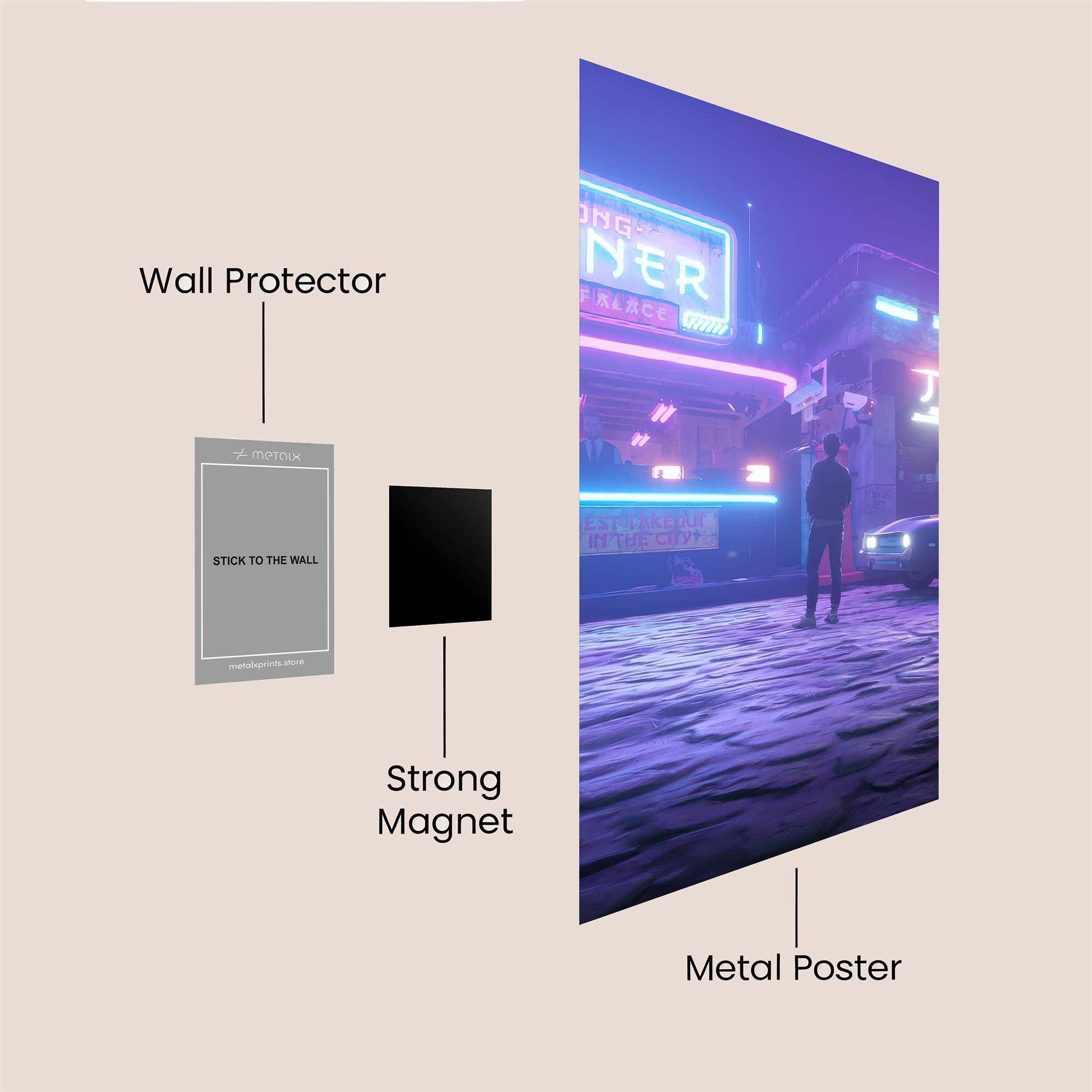 Neon Solitude Safe Wall Magnetic / M