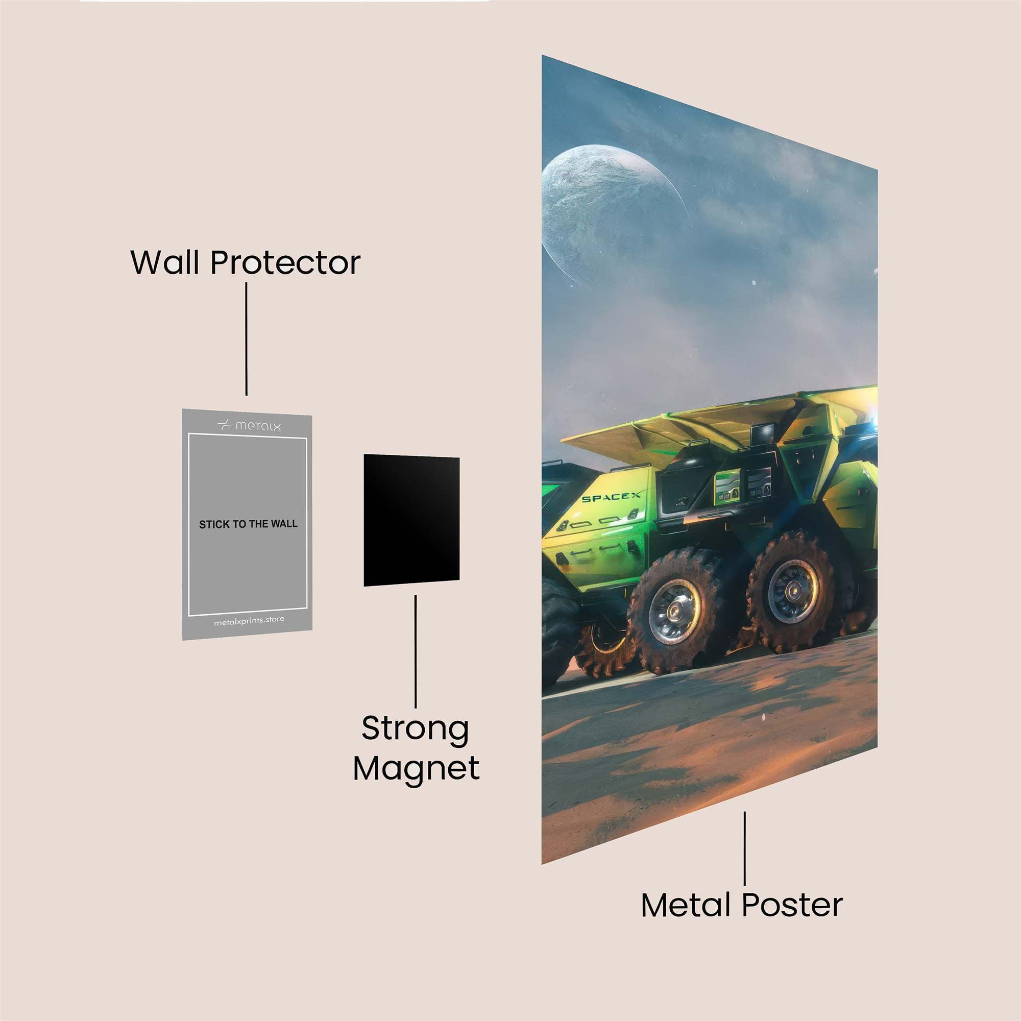Moon Rover Safe Wall Magnetic / M