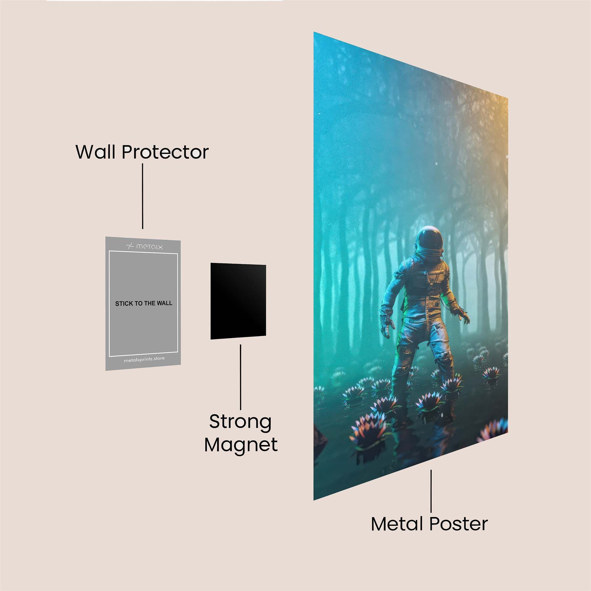 Astronaut Dreamscape Safe Wall Magnetic / M