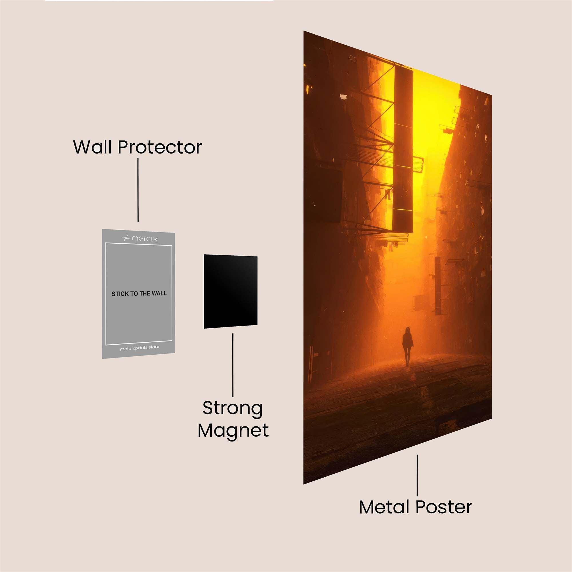 Neon Solitude Safe Wall Magnetic / M