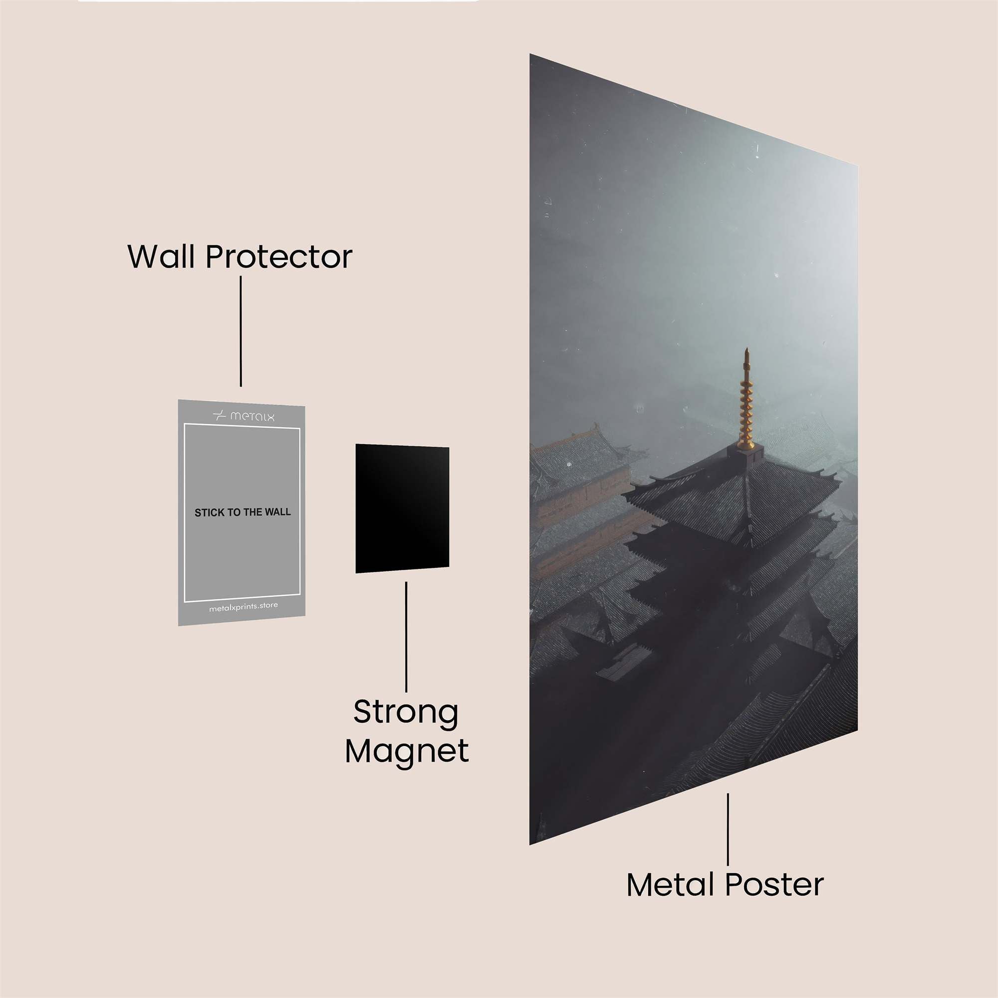 Pagoda Whisper Safe Wall Magnetic / M