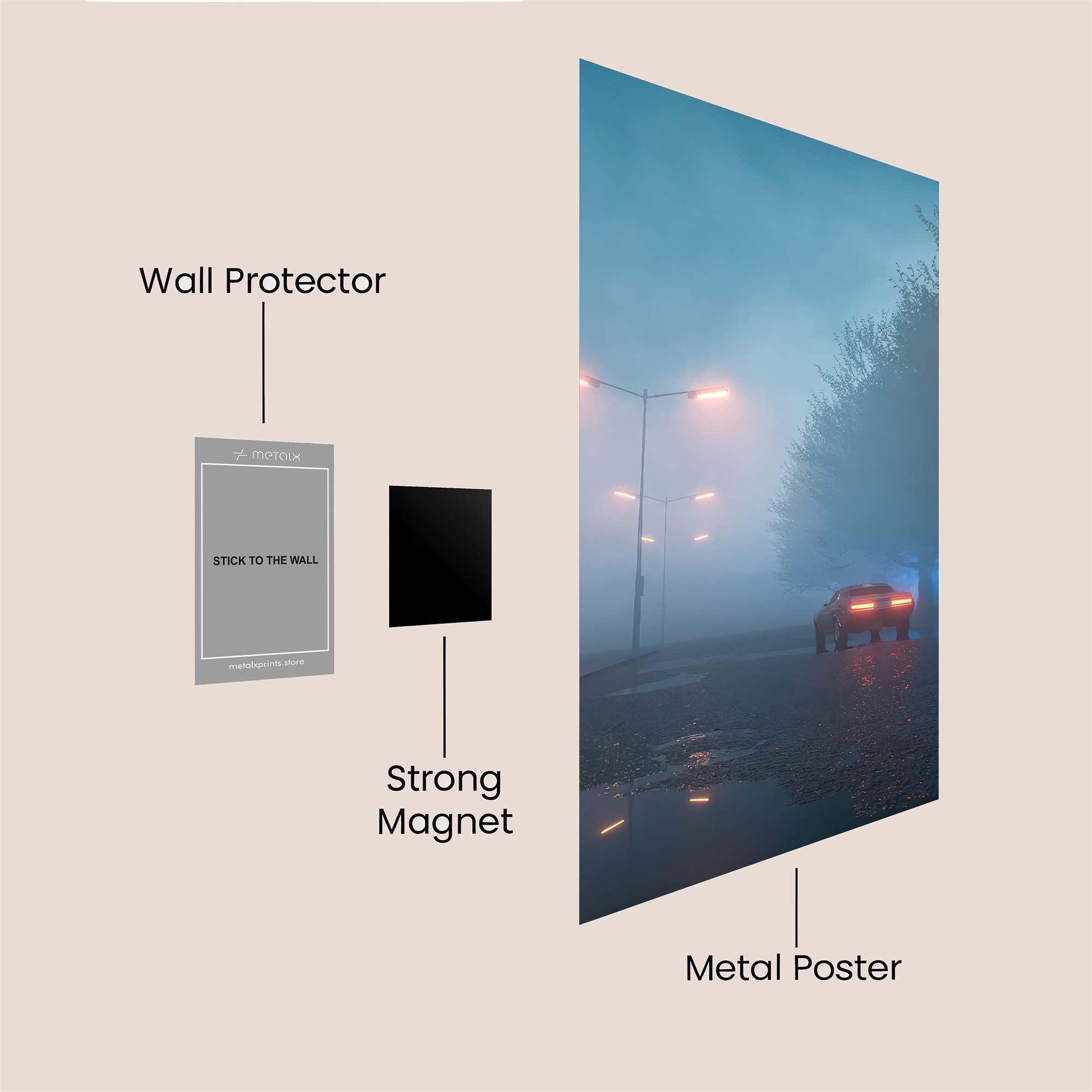 Foggy Solitude Safe Wall Magnetic / M
