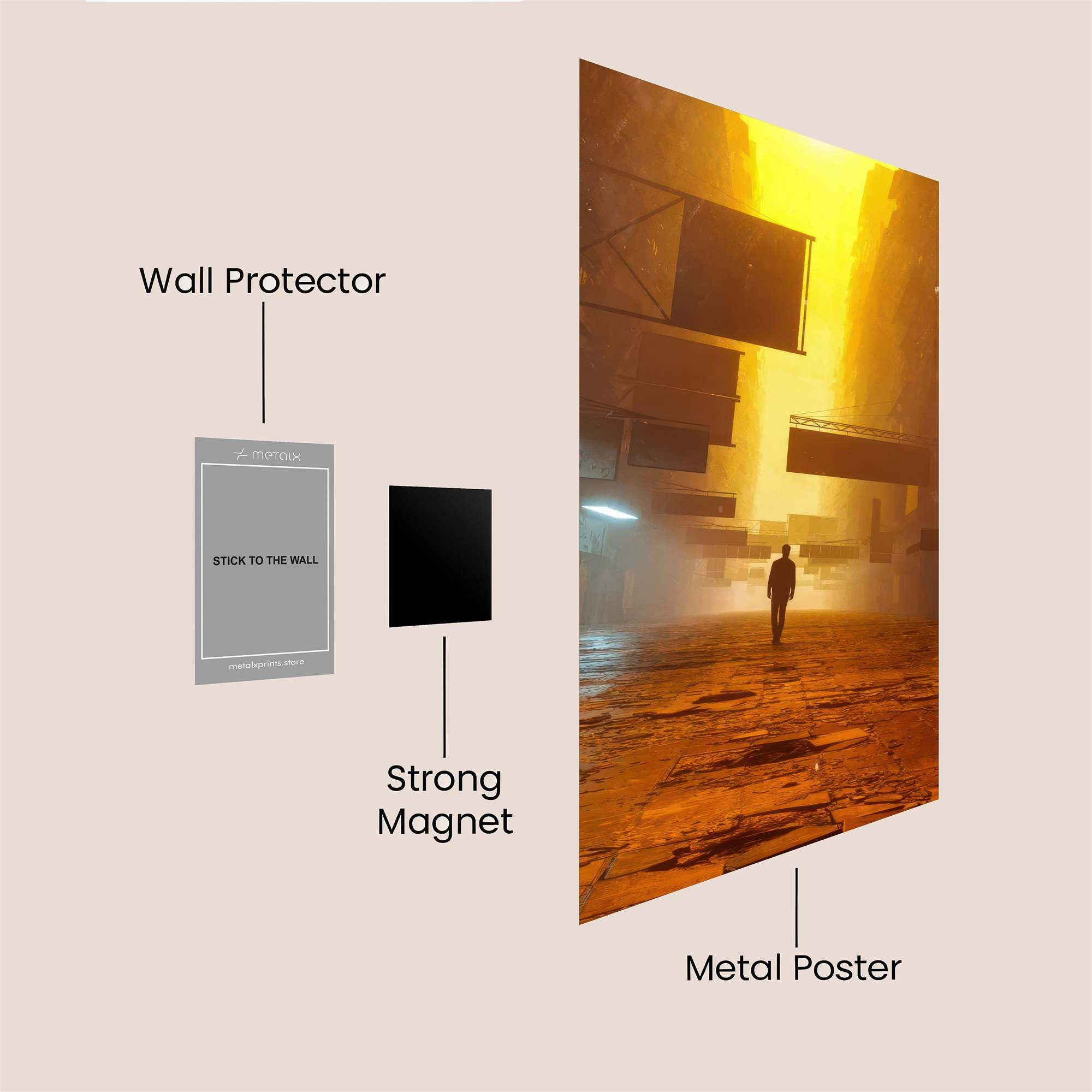 Neon Solitude Safe Wall Magnetic / M