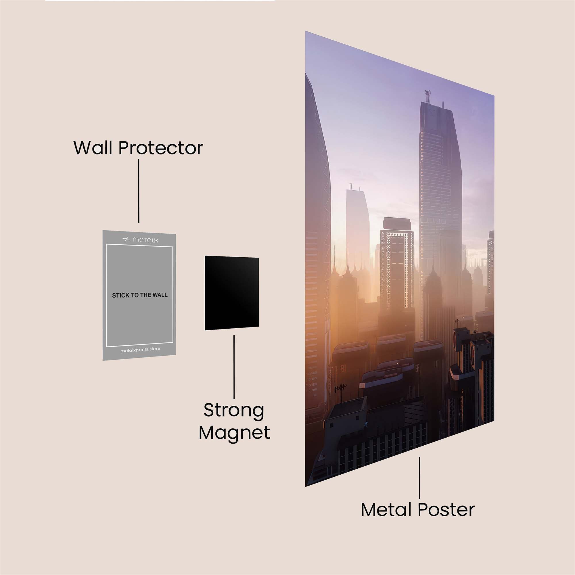 Cityscape Serenity Safe Wall Magnetic / M