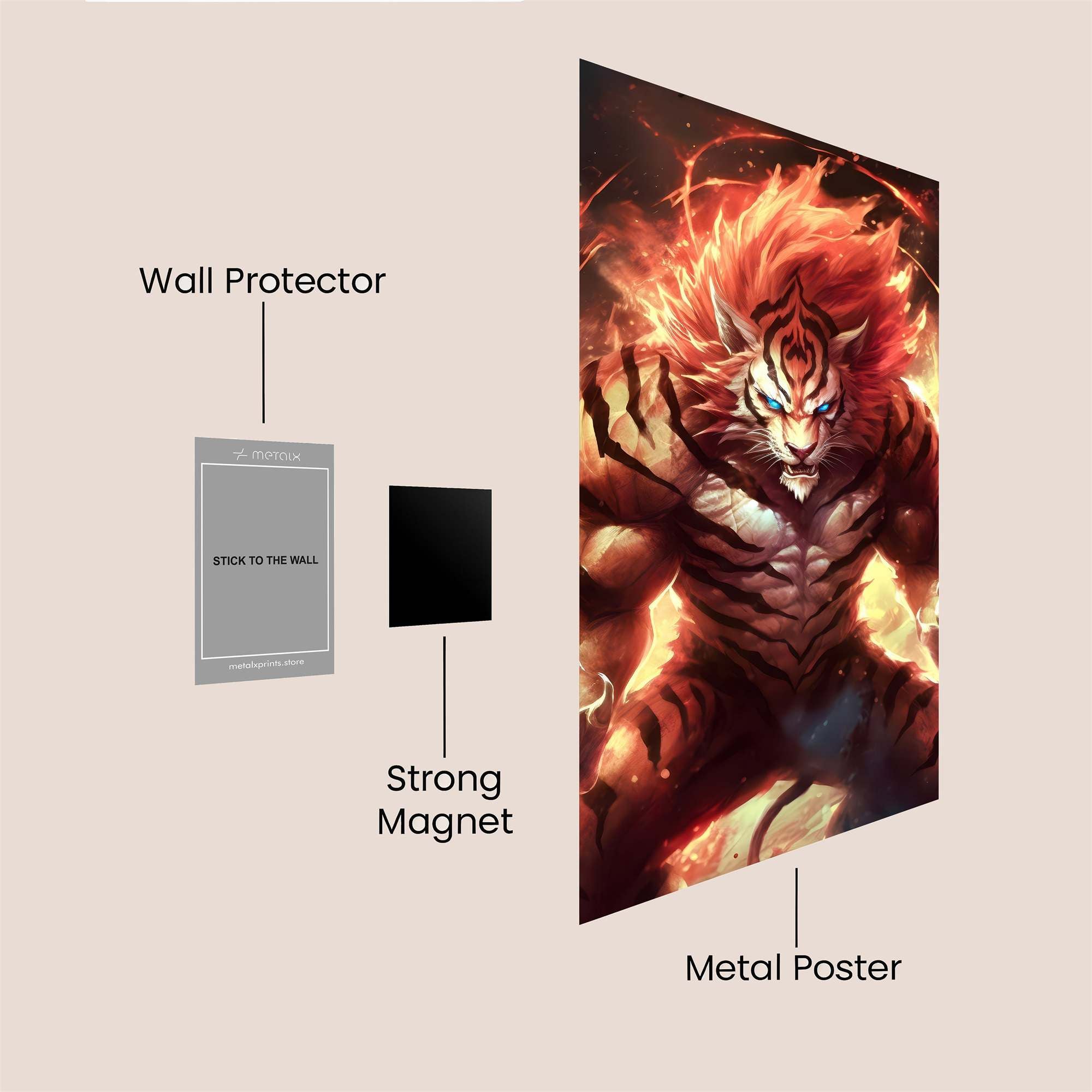Tiger Inferno Safe Wall Magnetic / M
