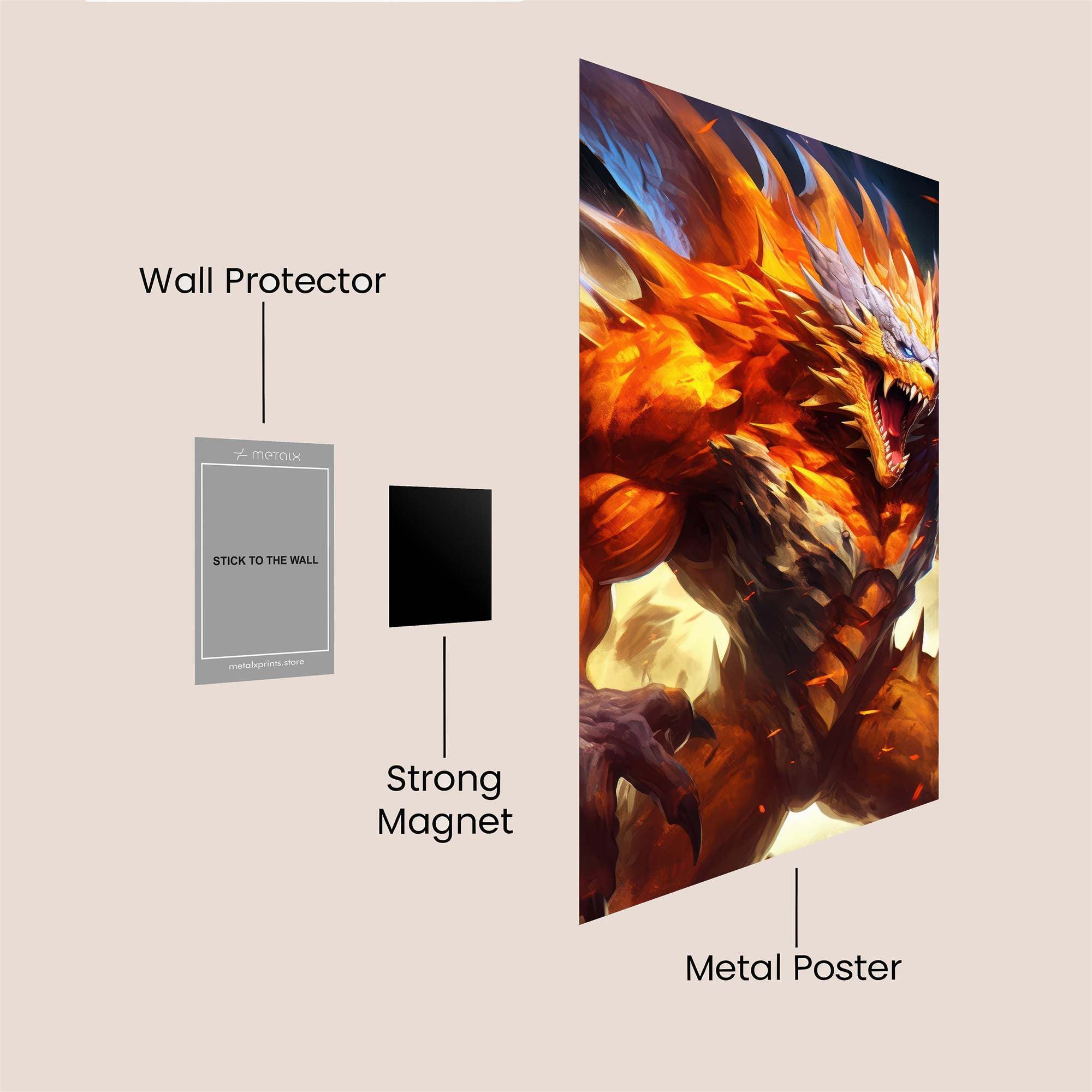 Flame Fury Safe Wall Magnetic / M