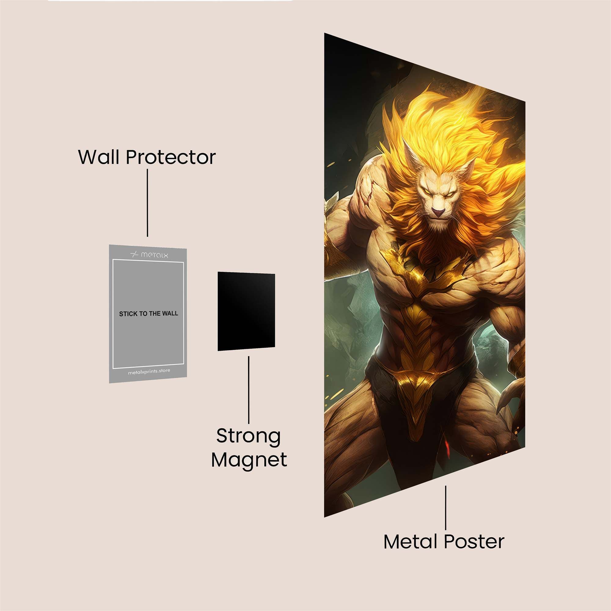 Lion Inferno Safe Wall Magnetic / M