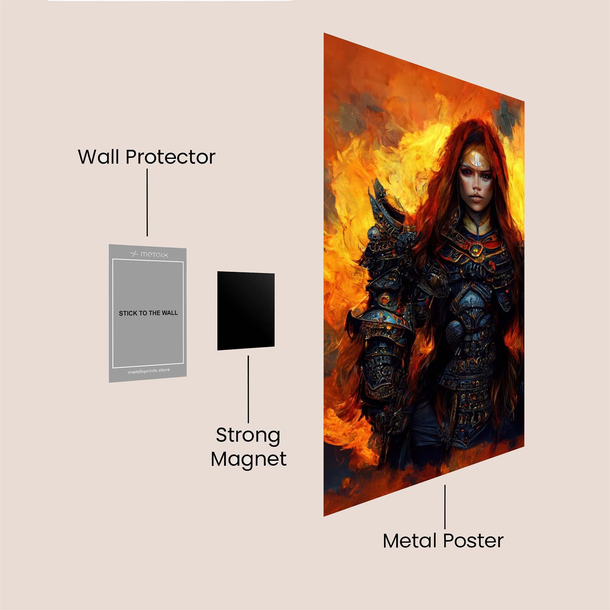 Flame Warrior Safe Wall Magnetic / M