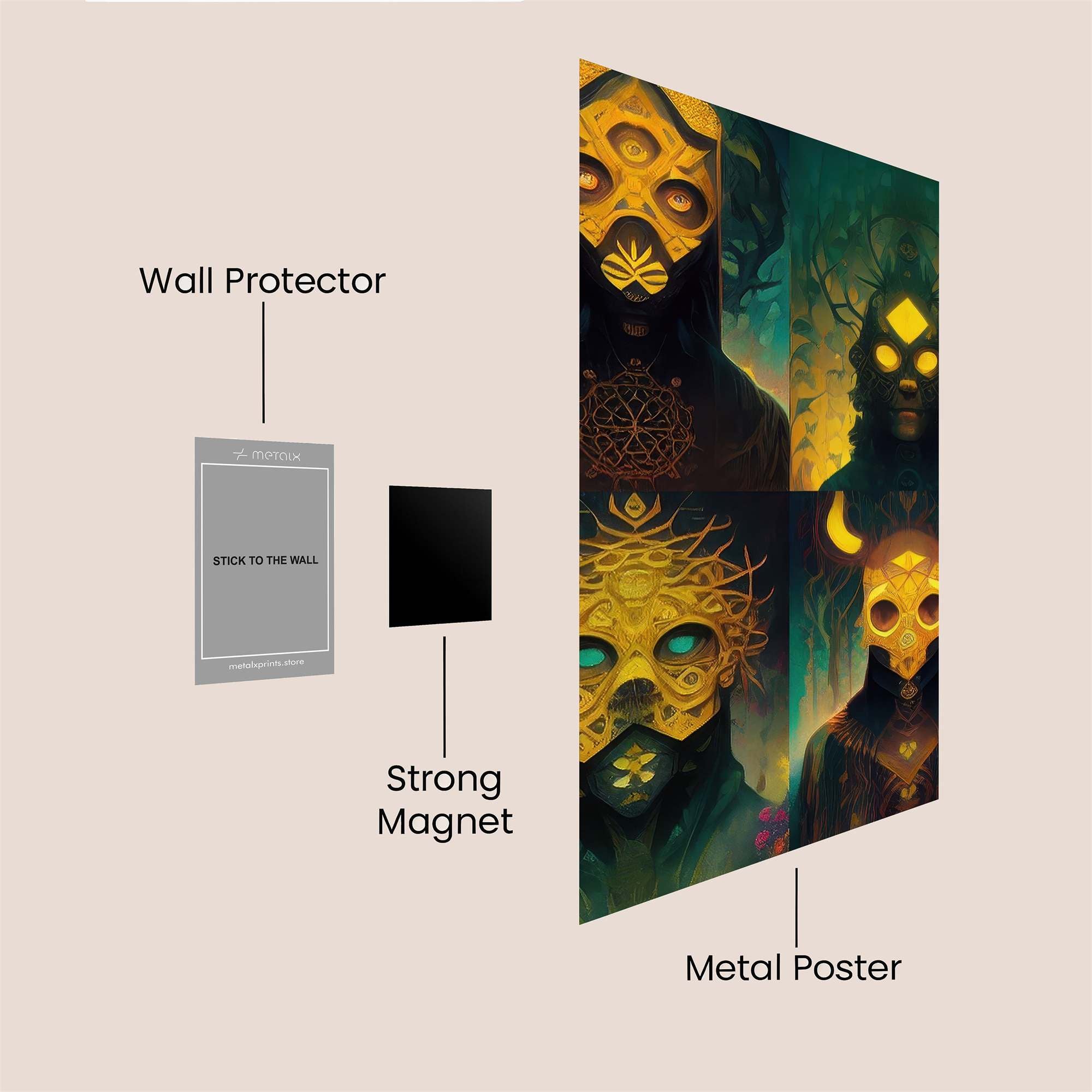 Masked Mystics Safe Wall Magnetic / M