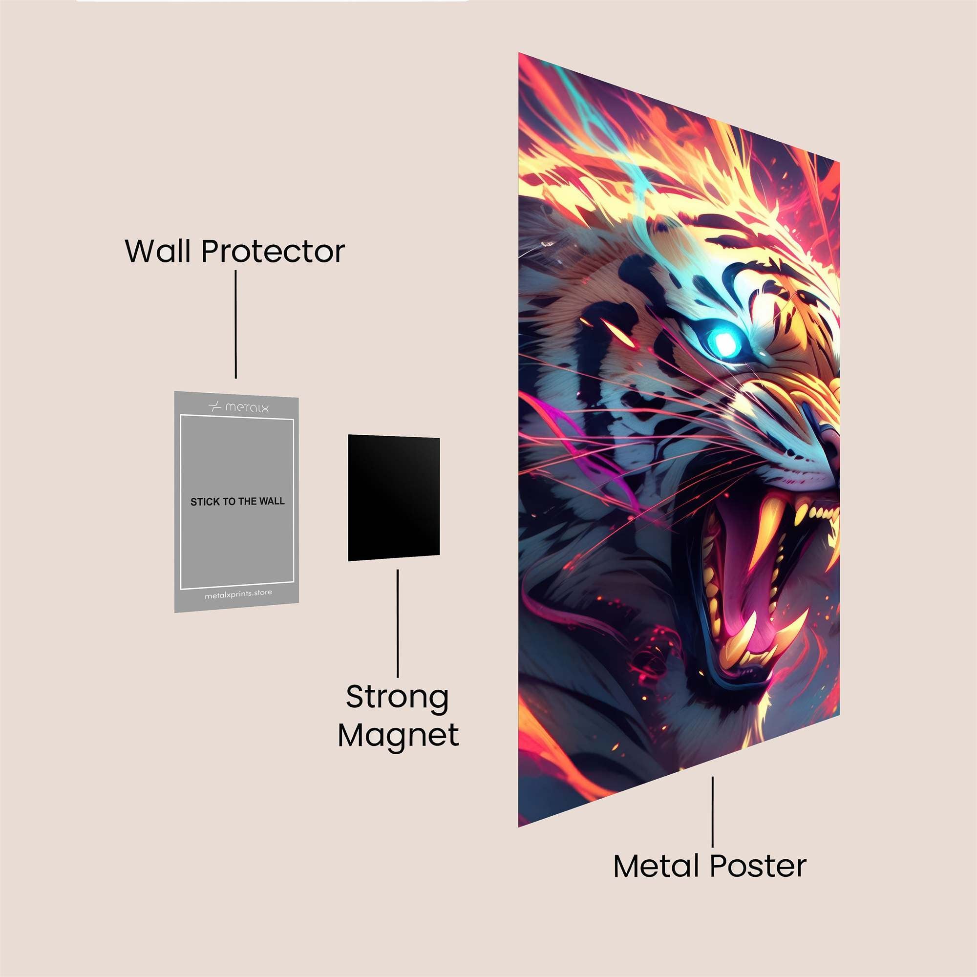 Tiger Blaze Safe Wall Magnetic / M
